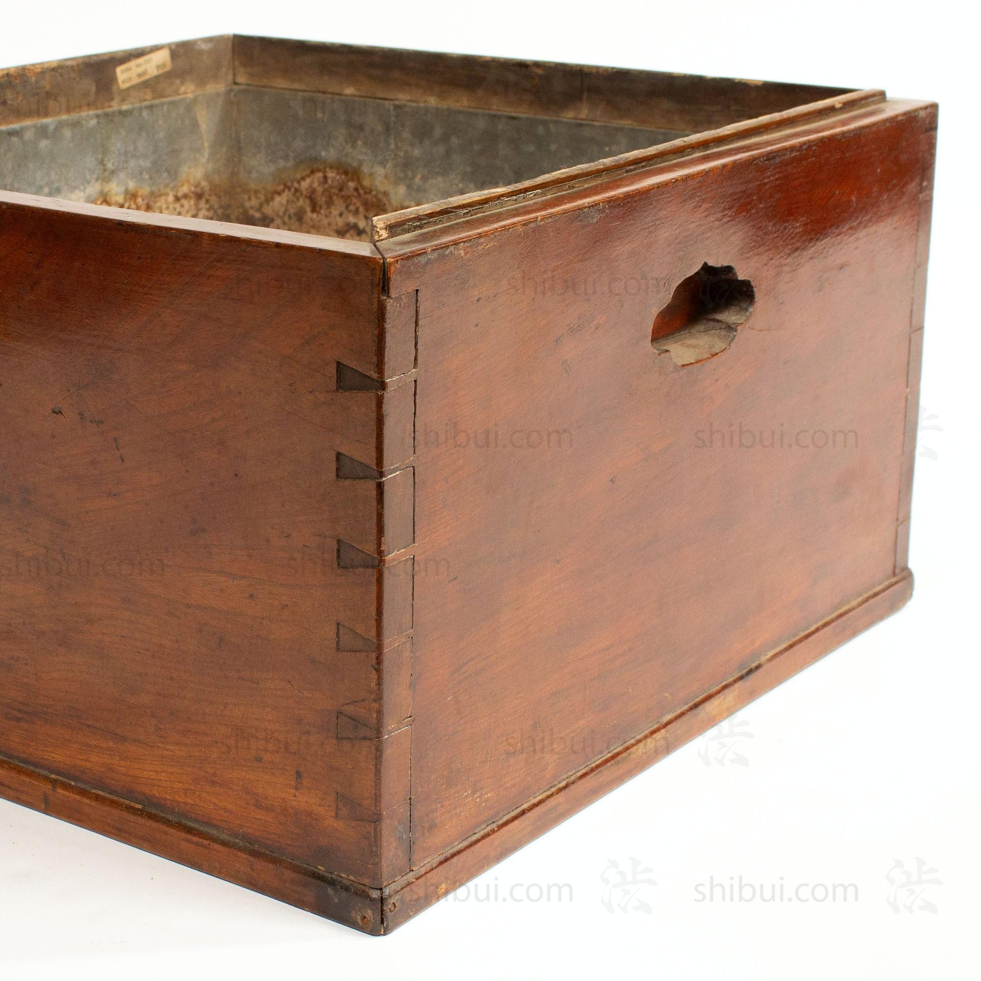 Japanese Keyaki Wood, Dovetailed Square Hibachi