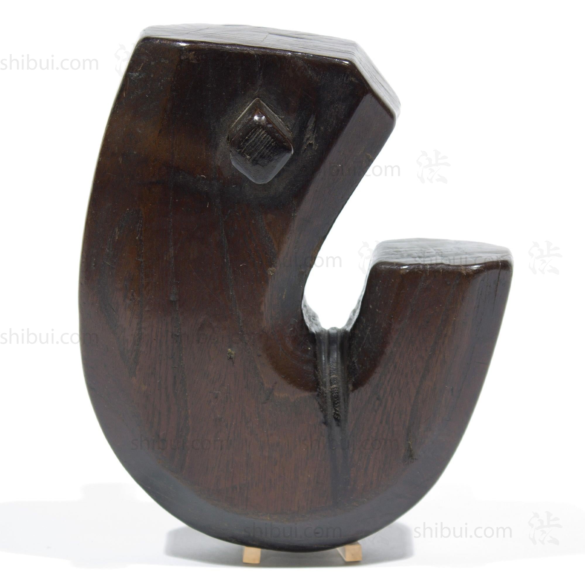 Small Jizai Kagi Keyaki Wood Pot Hook