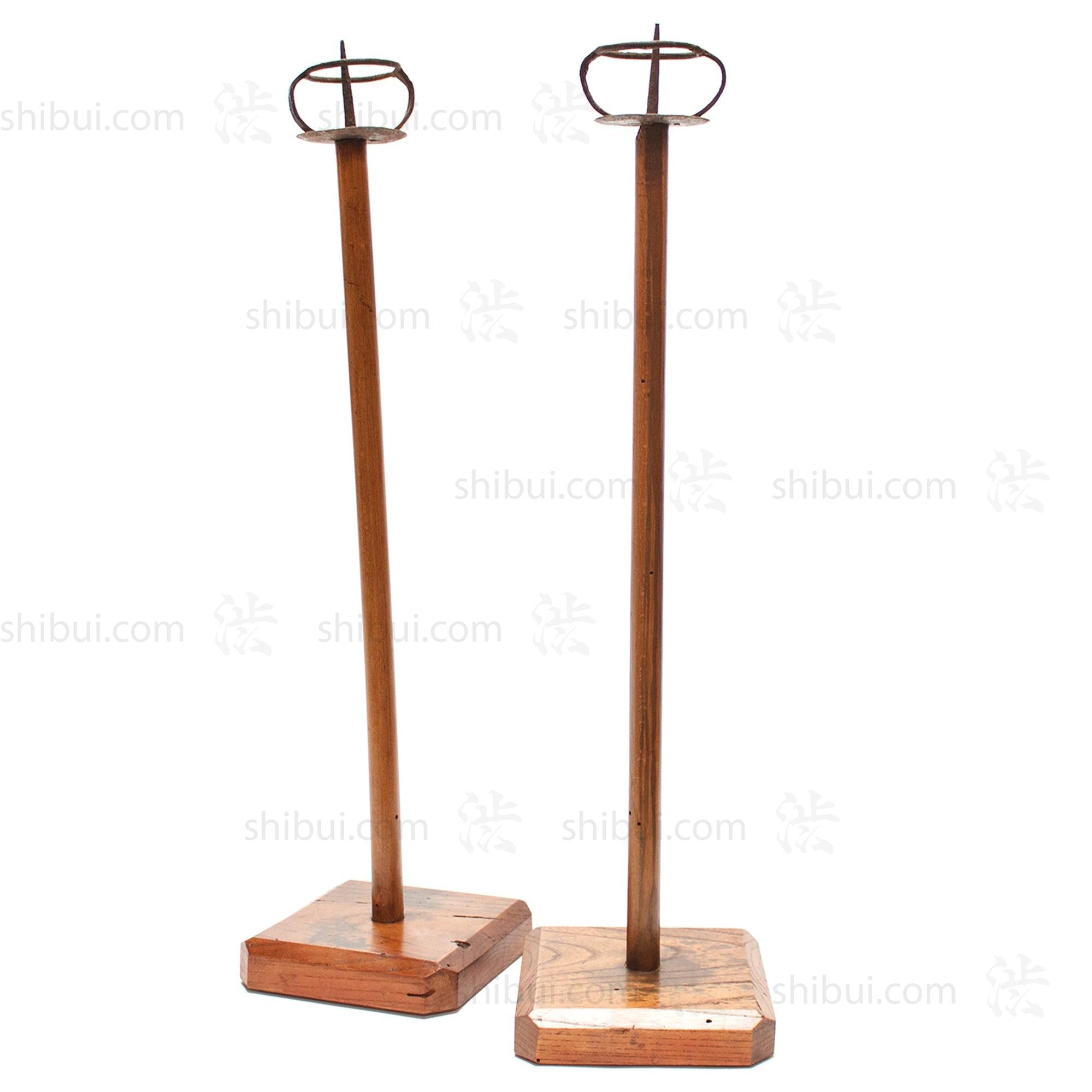 Mingei Wood Shokudai - Traditional Japanese Candlesticks