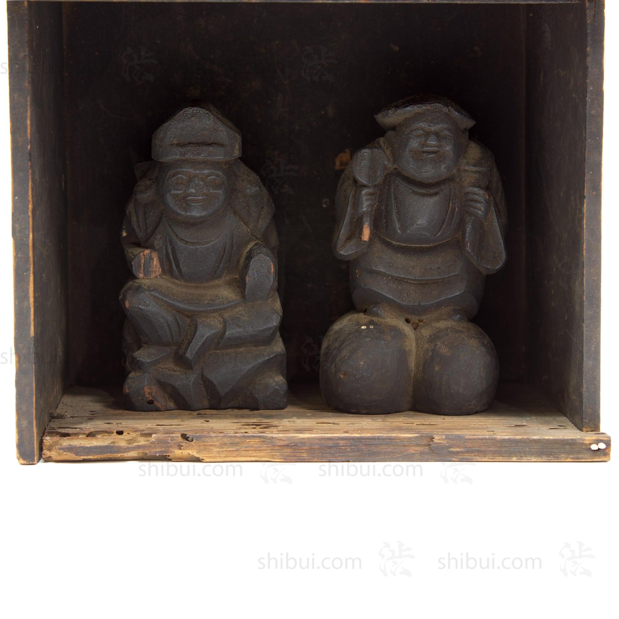 Shrine with Wooden Daikoku and Ebisu.