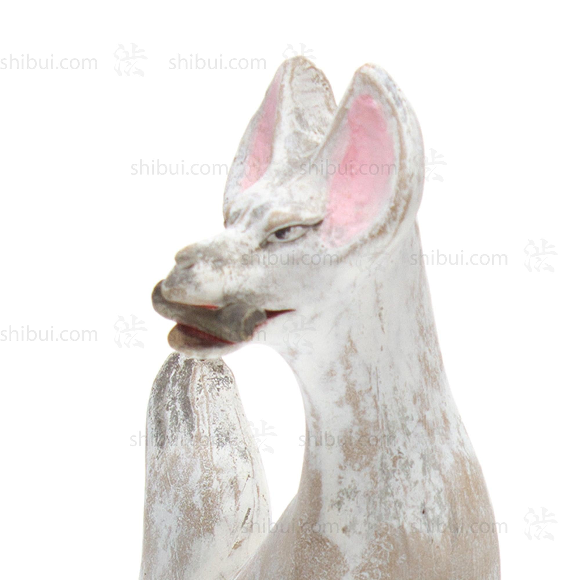 Inari Foxes |  Sacred Kitsune Clay Figure Pair