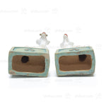 Inari Foxes |  Sacred Kitsune Clay Figure Pair