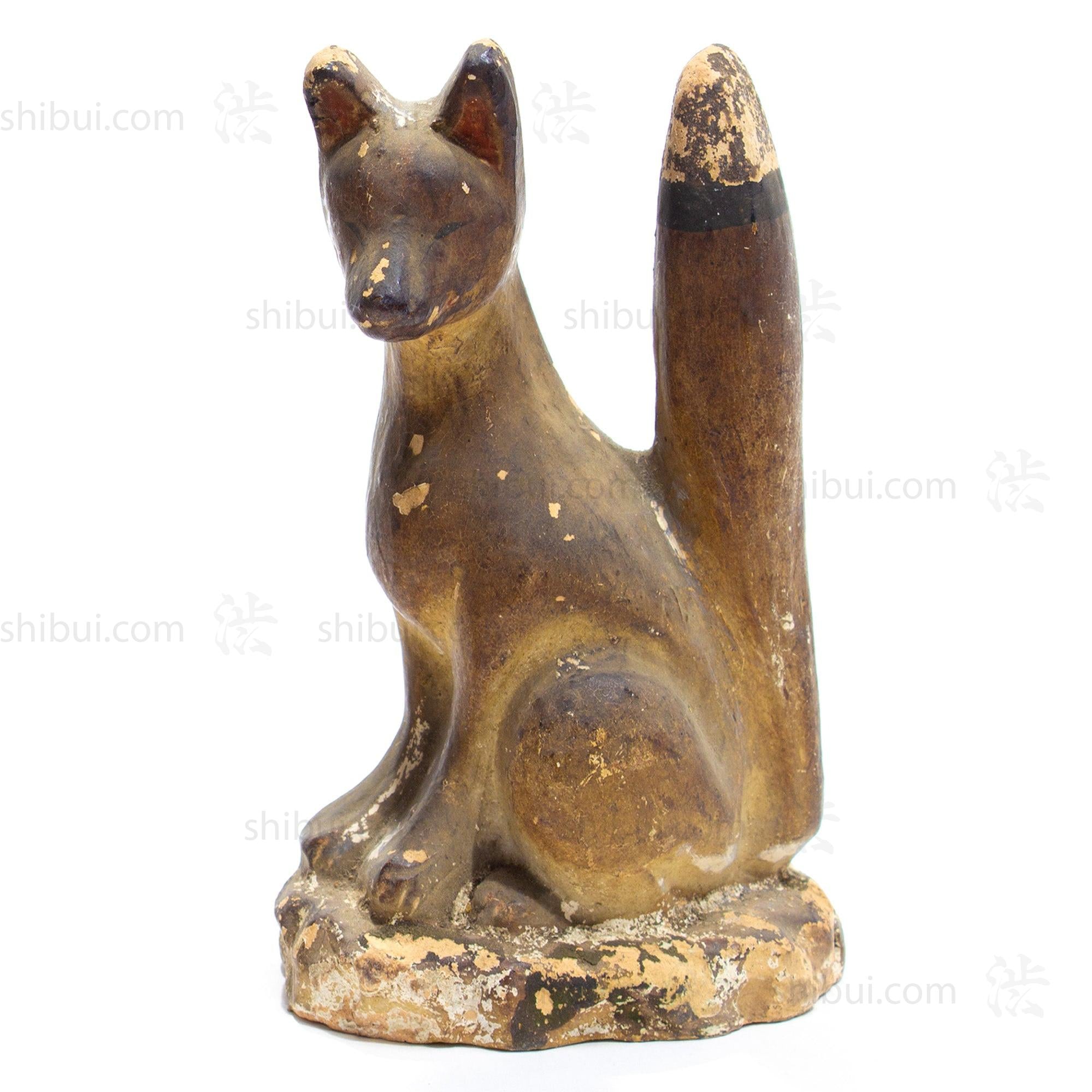 Inari Foxes |  Sacred Kitsune Clay Figure Pair