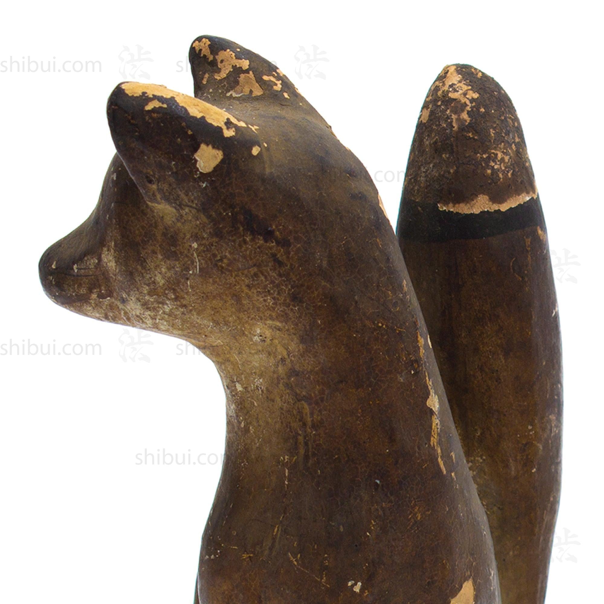 Inari Foxes |  Sacred Kitsune Clay Figure Pair