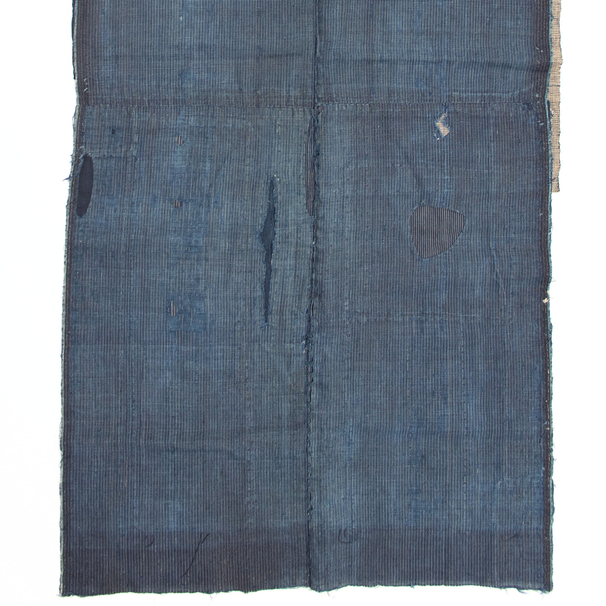 Indigo Shima Boro Two Panel Sheet | Japanese Patchwork Textile