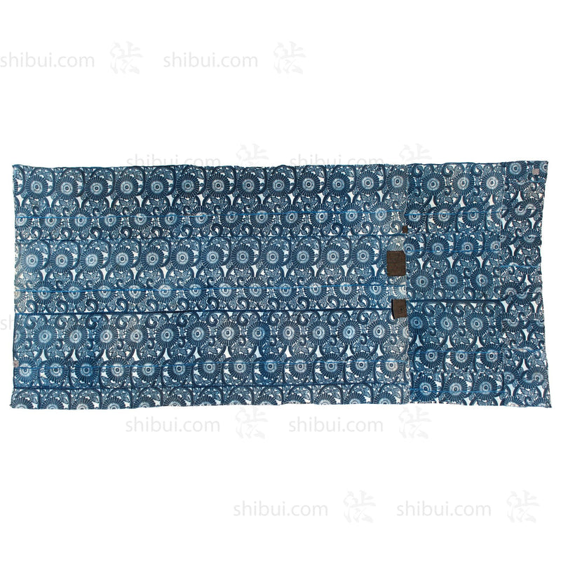 Japanese Indigo Kiku Katazome Antique Futon Cover