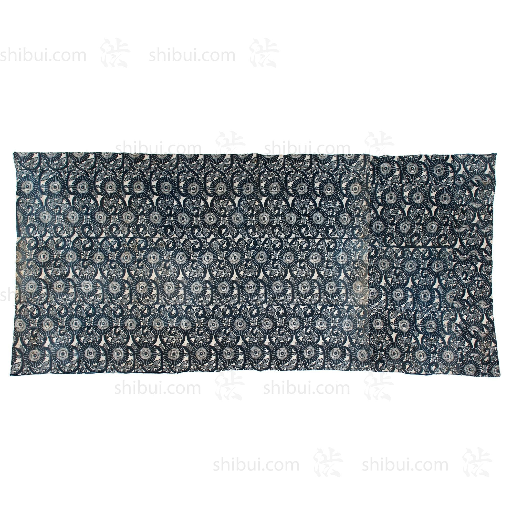 Japanese Indigo Kiku Katazome Antique Futon Cover