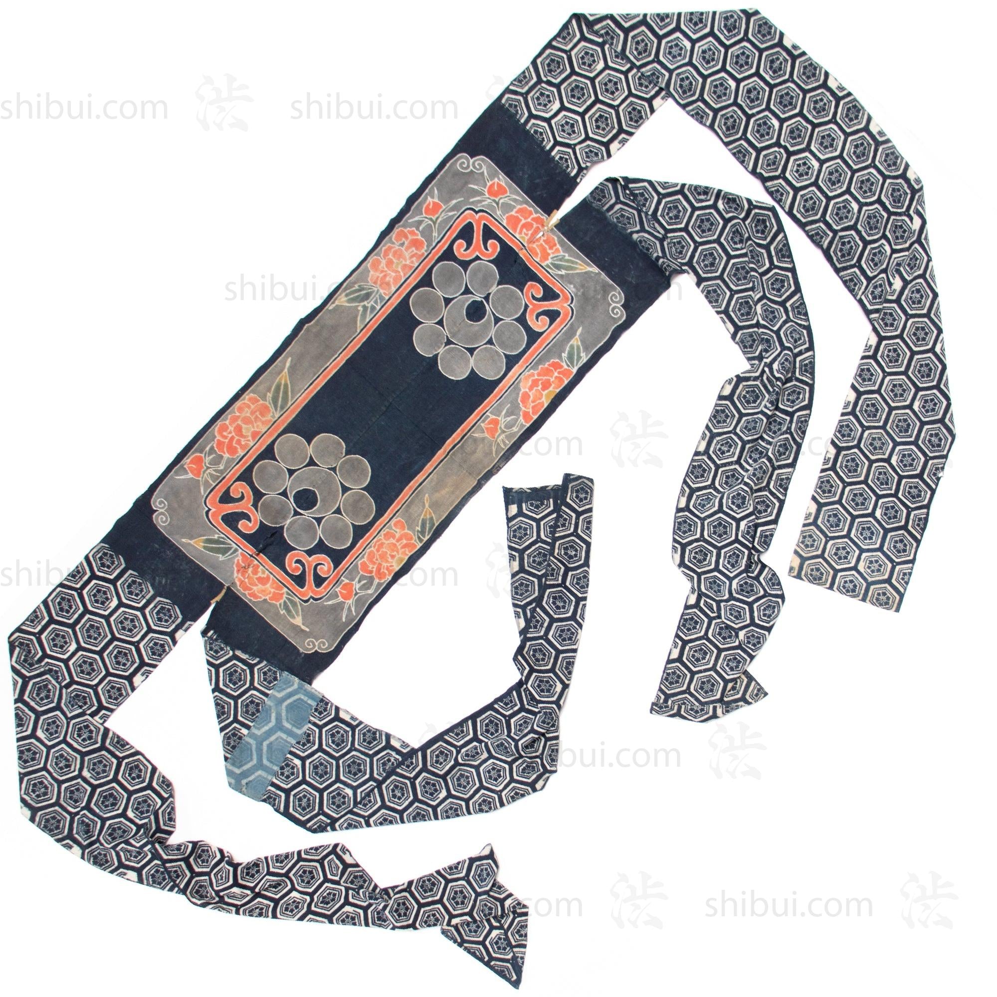 Umagake - Long Japanese Tsutsugaki Indigo Cotton Horse Wrapper