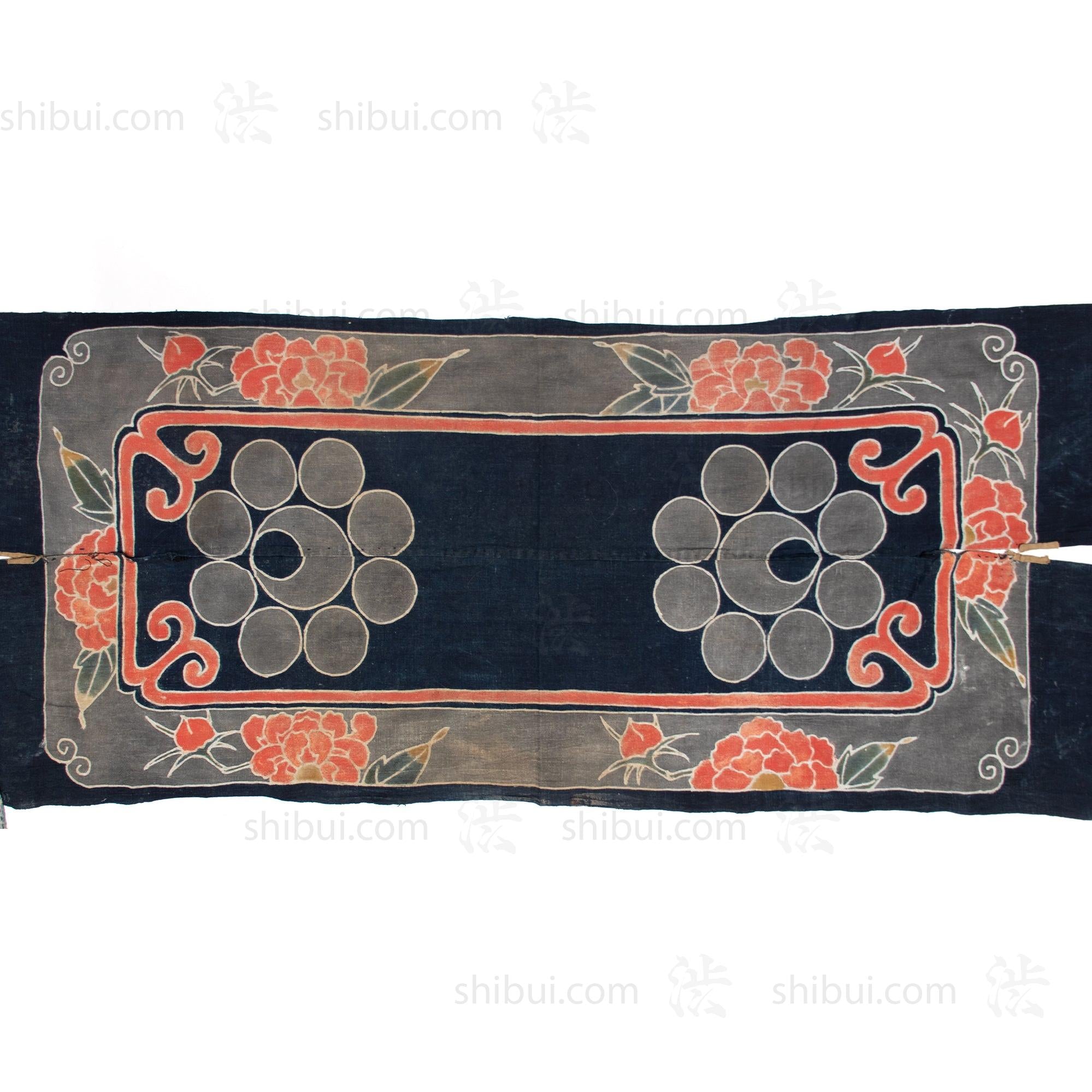 Umagake - Long Japanese Tsutsugaki Indigo Cotton Horse Wrapper