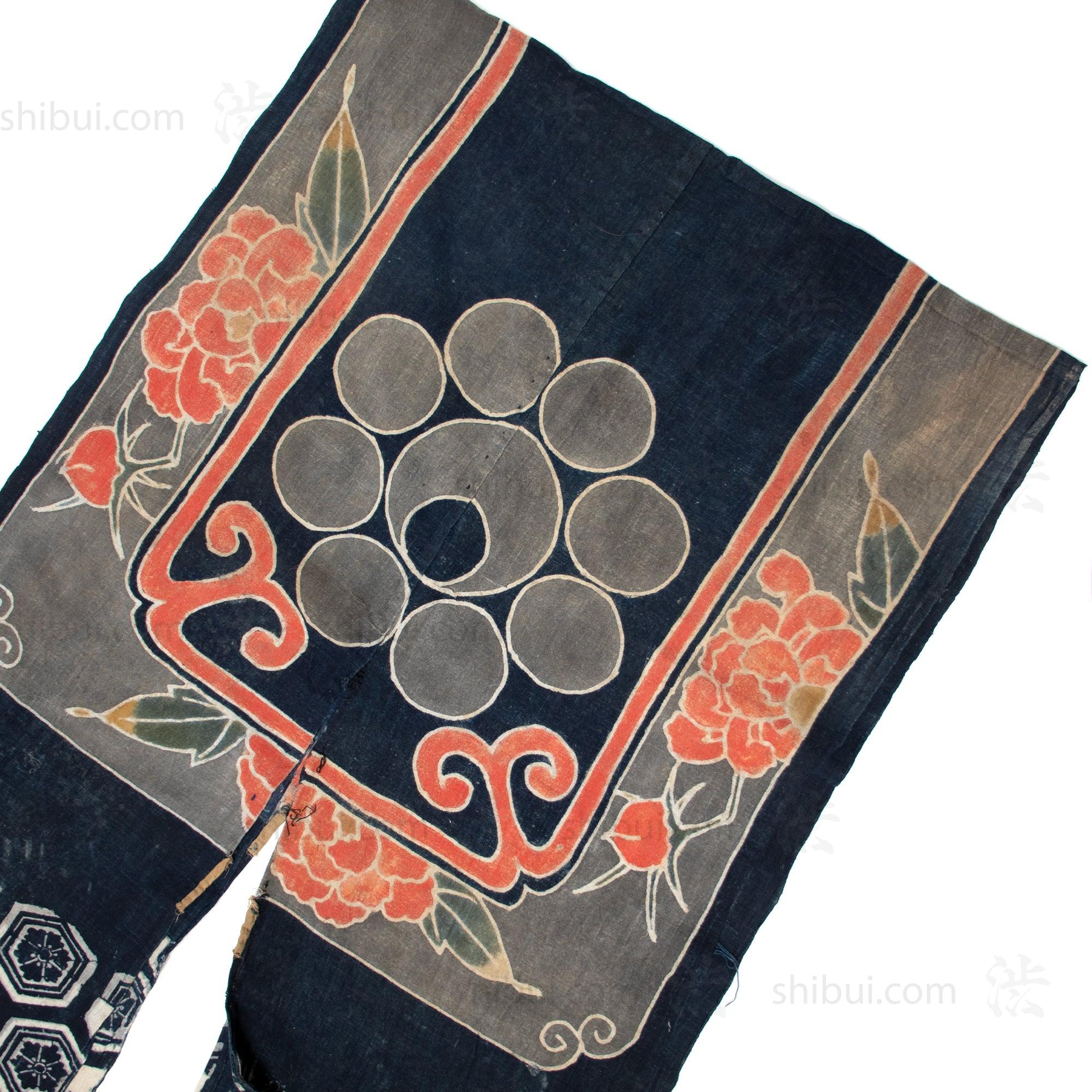 Umagake - Long Japanese Tsutsugaki Indigo Cotton Horse Wrapper