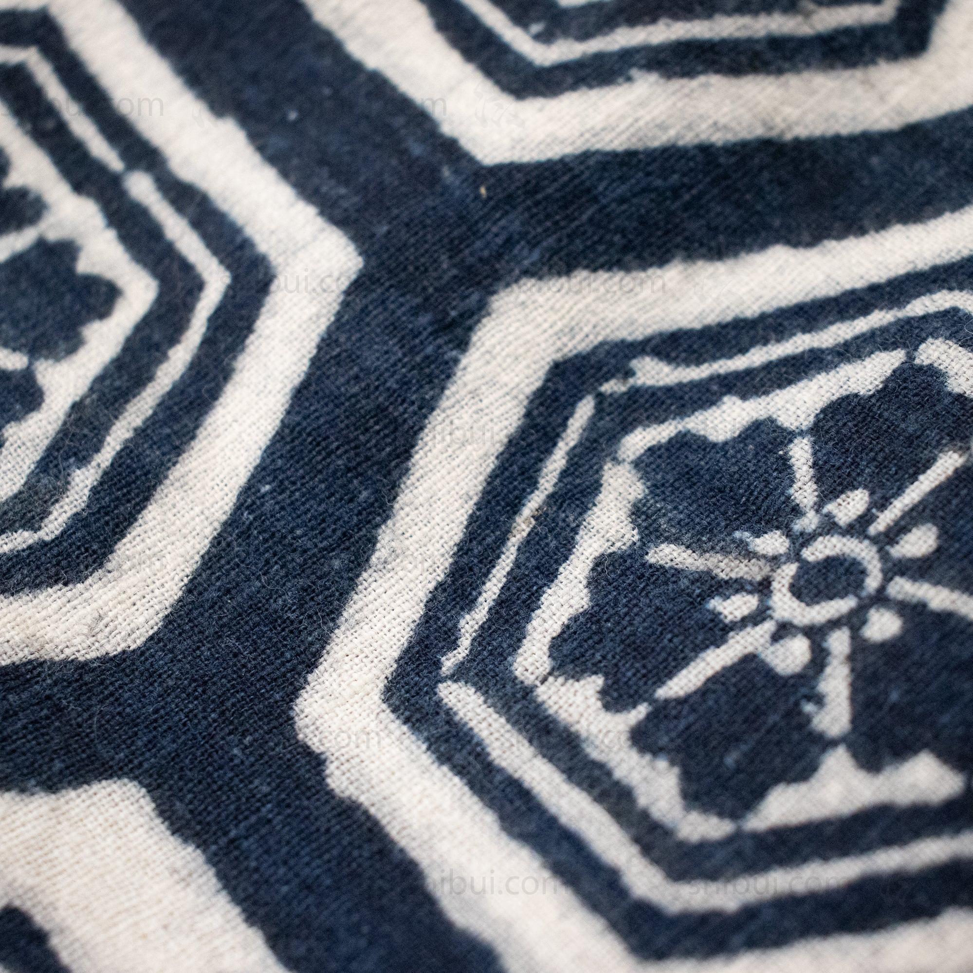 Umagake - Long Japanese Tsutsugaki Indigo Cotton Horse Wrapper