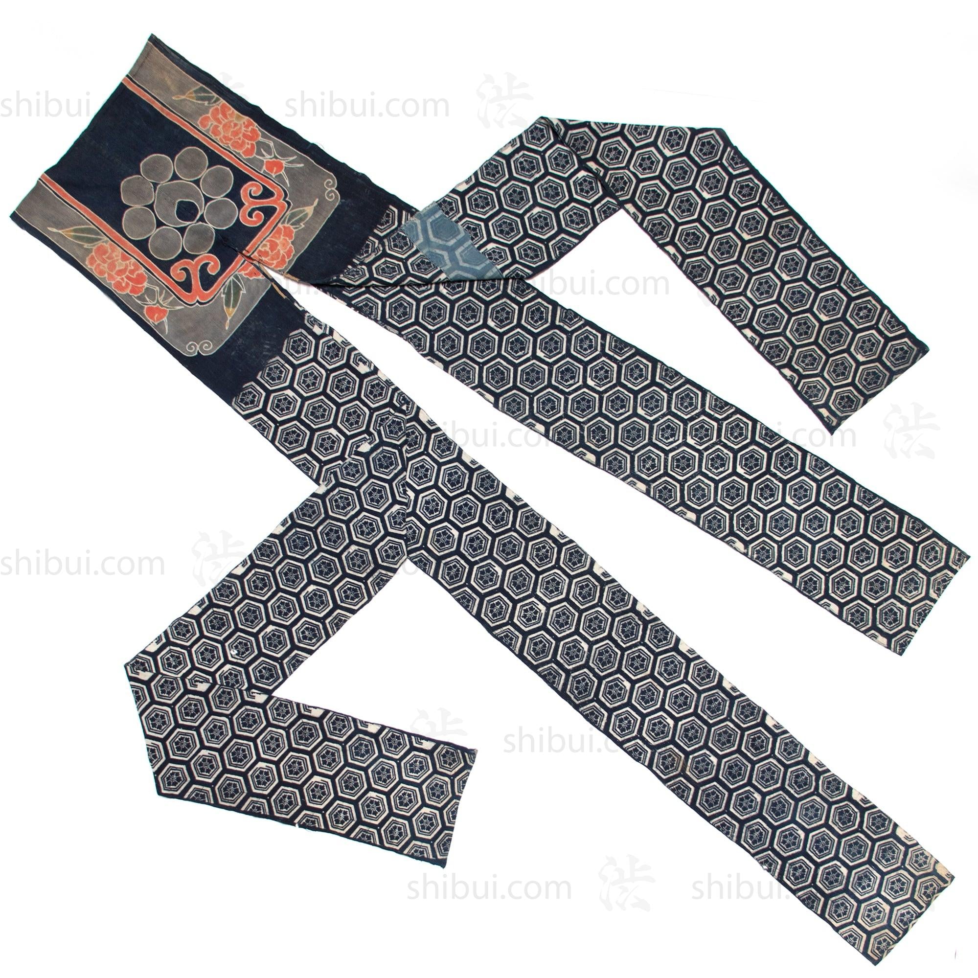 Umagake - Long Japanese Tsutsugaki Indigo Cotton Horse Wrapper