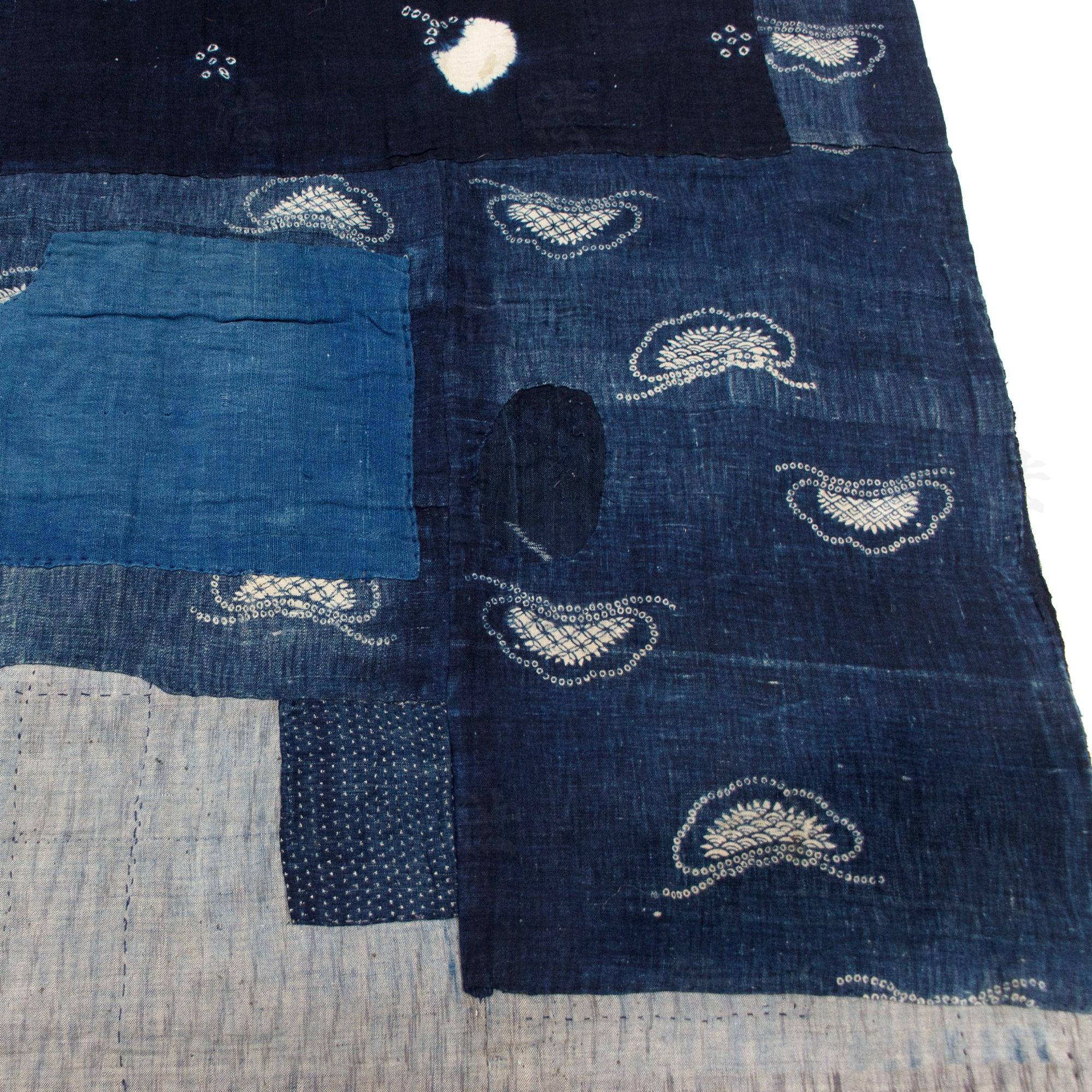 Boro Katazome Japanese Antique Futon Cover