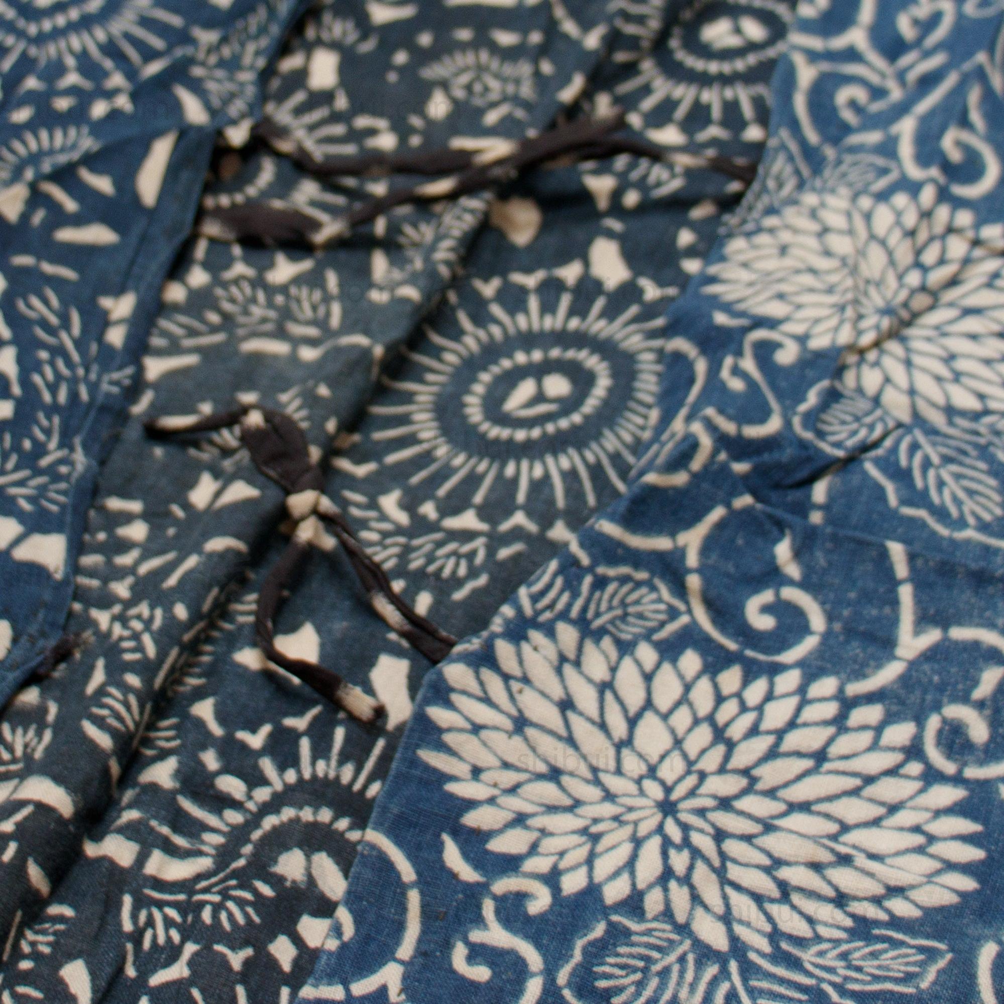 Japanese Katazome Indigo Futonji | Multiple Panel Duvet Style Futon Cover