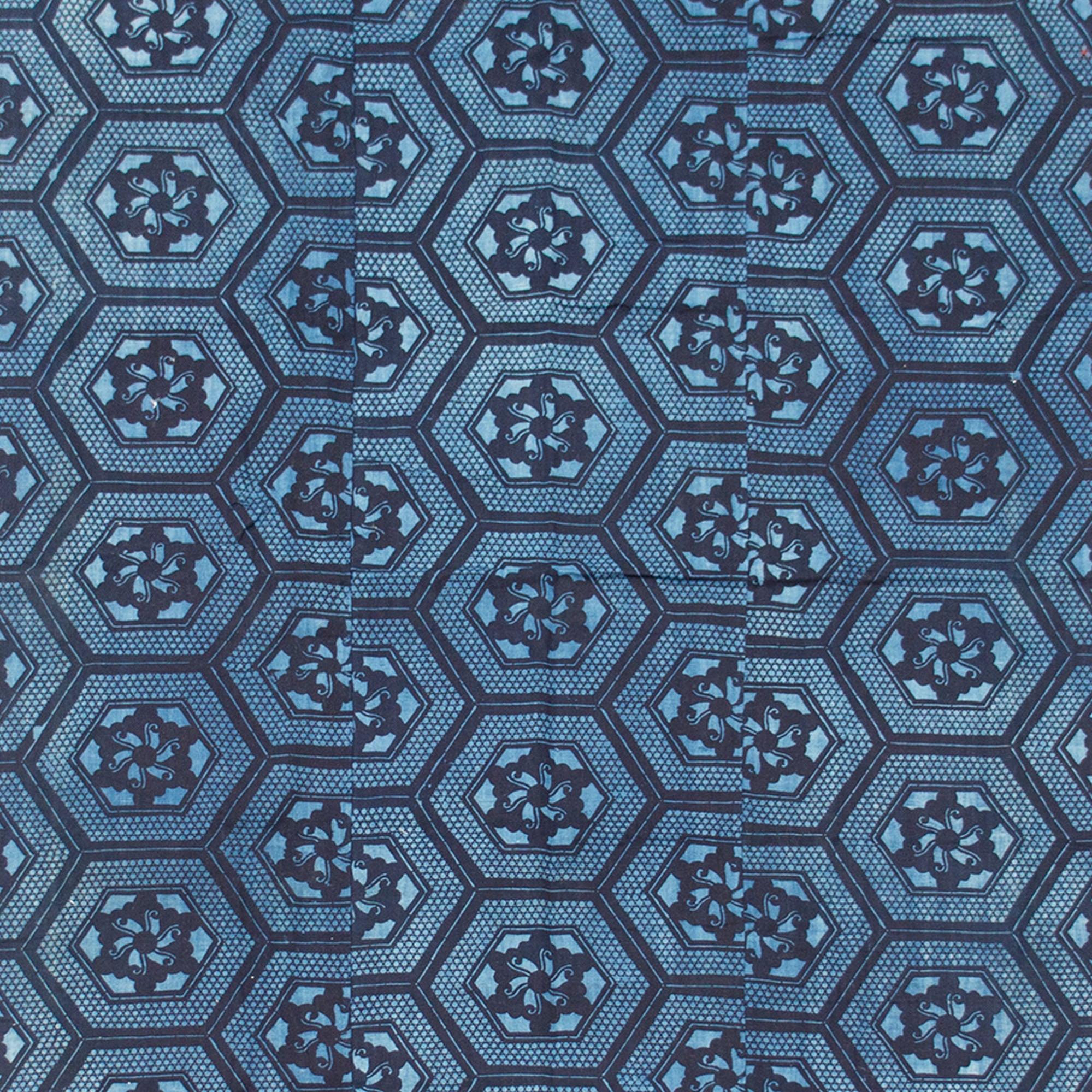 3-Panel Japanese Indigo Katazome Futonji Sheet