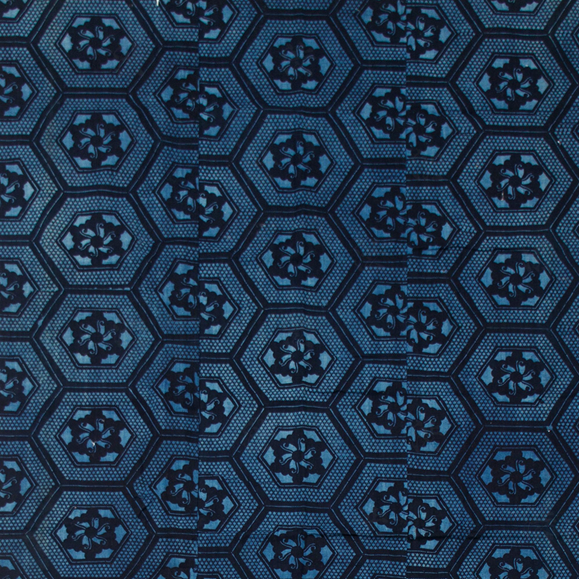 3-Panel Japanese Indigo Katazome Futonji Sheet