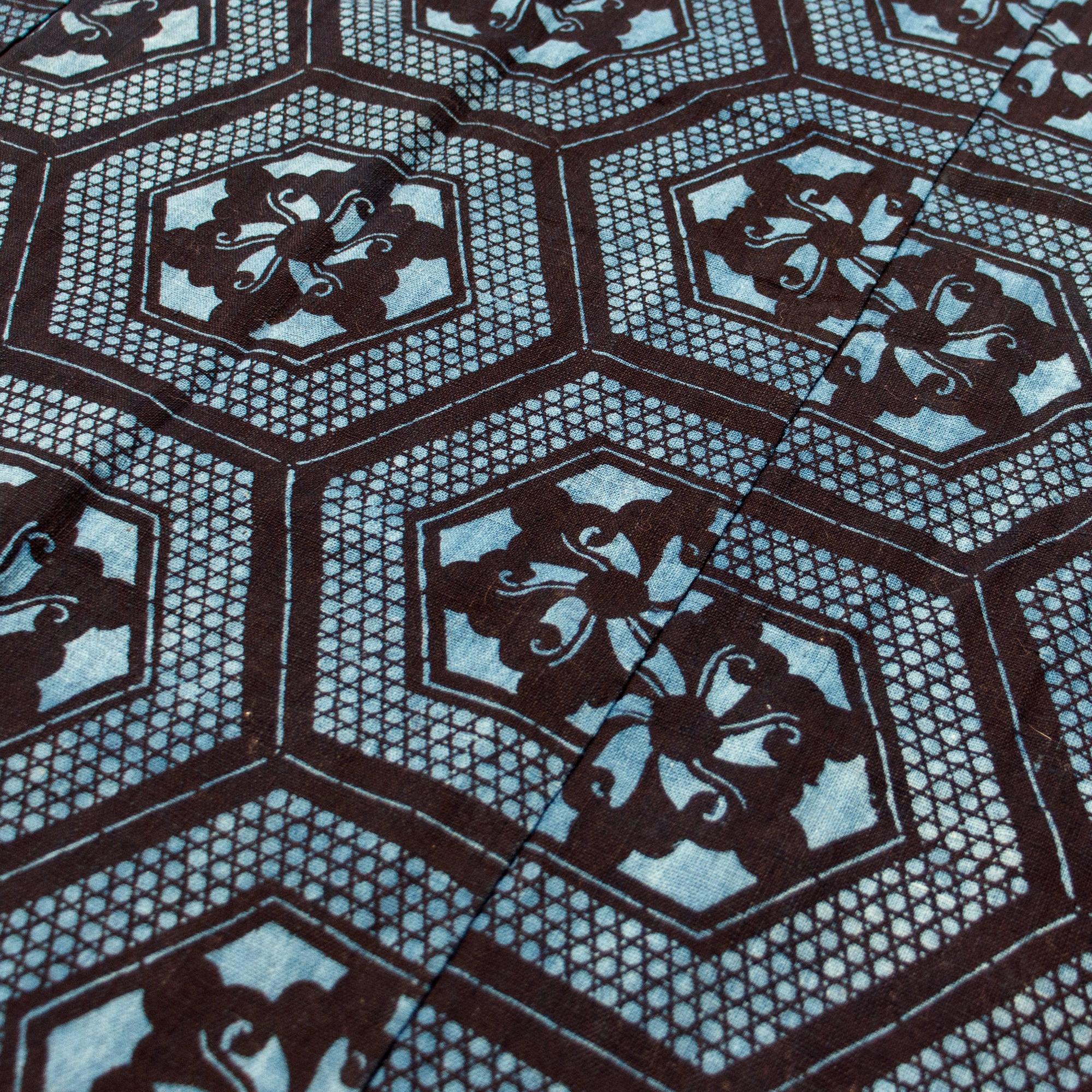 3-Panel Japanese Indigo Katazome Futonji Sheet