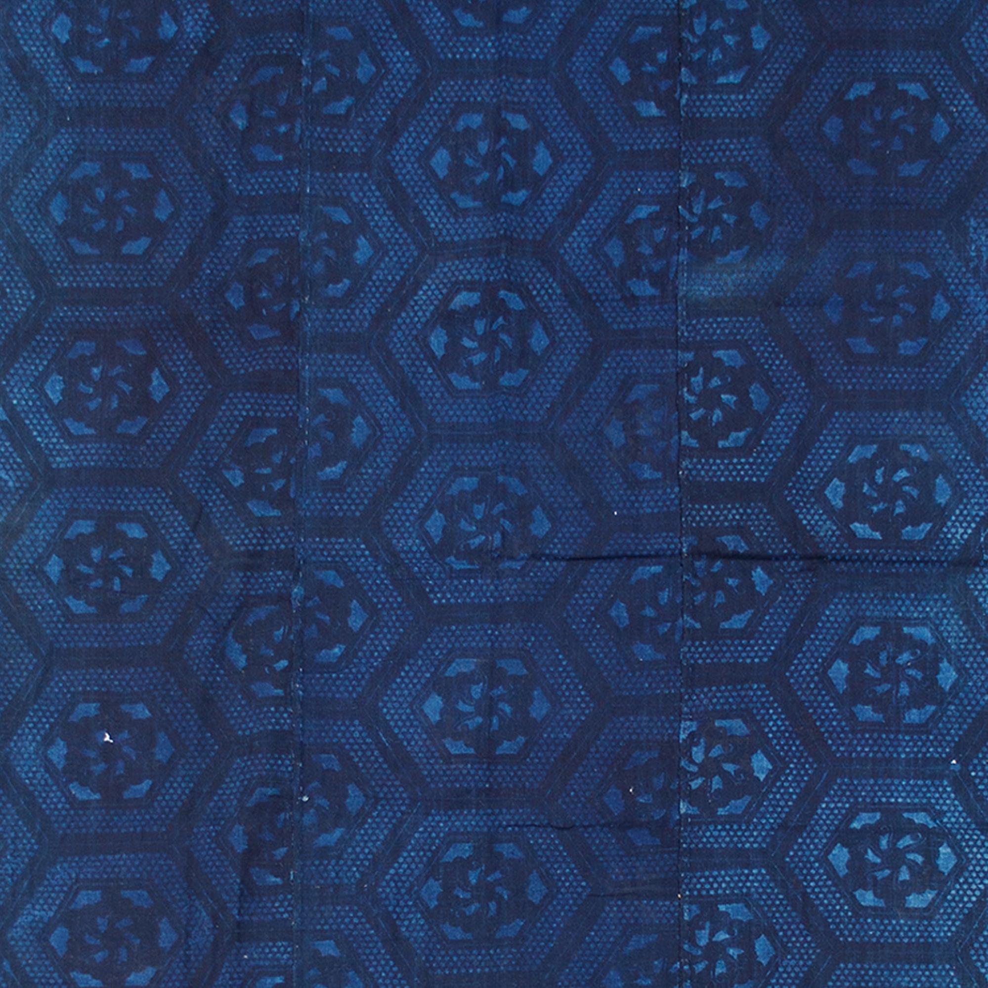 3-Panel Japanese Indigo Katazome Futonji Sheet