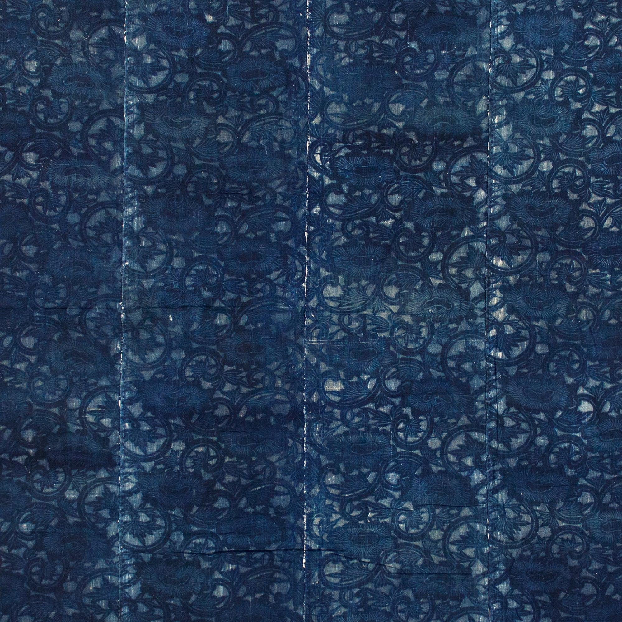 Rare Katazome Futonji Sheet | Japanese Indigo