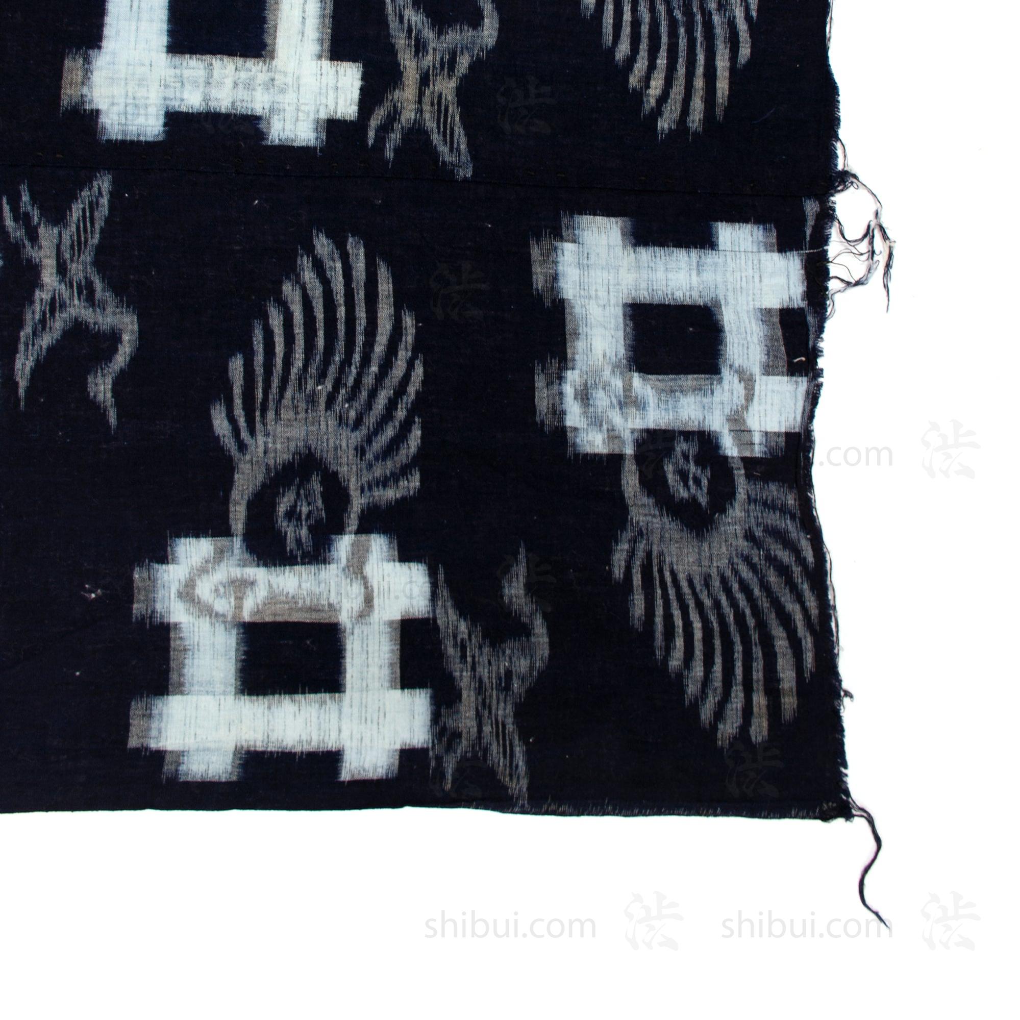 Japanese Antique Tsuru-Kame Indigo Futon Cover | 4-Panel E-Gasuri Futonji