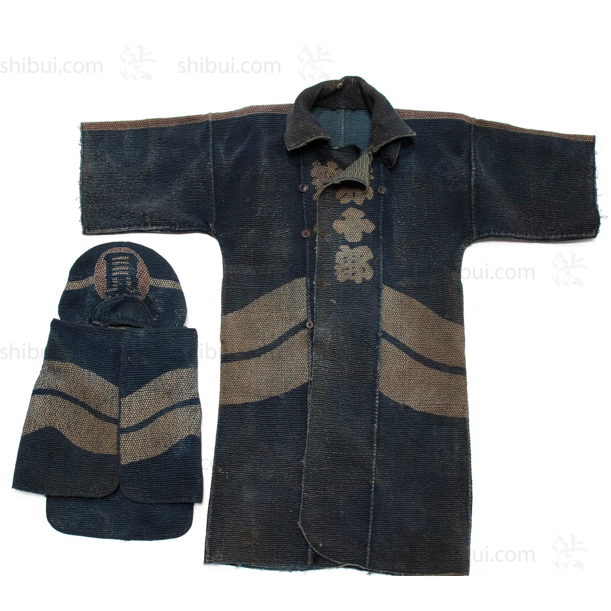 Antique Japanese Sashiko Fireman's Set