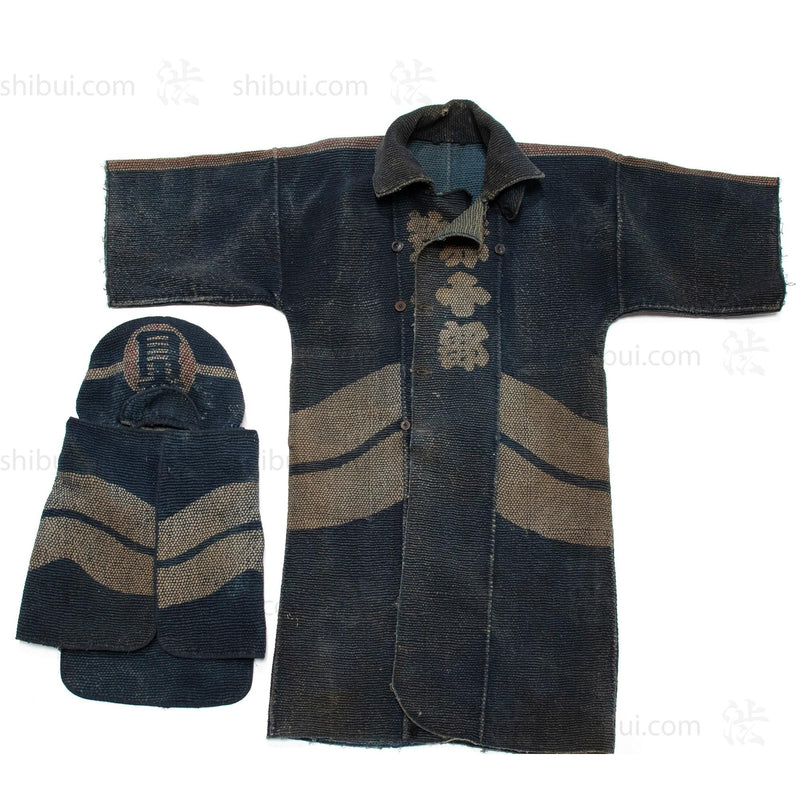 Antique Japanese Sashiko Fireman's Set
