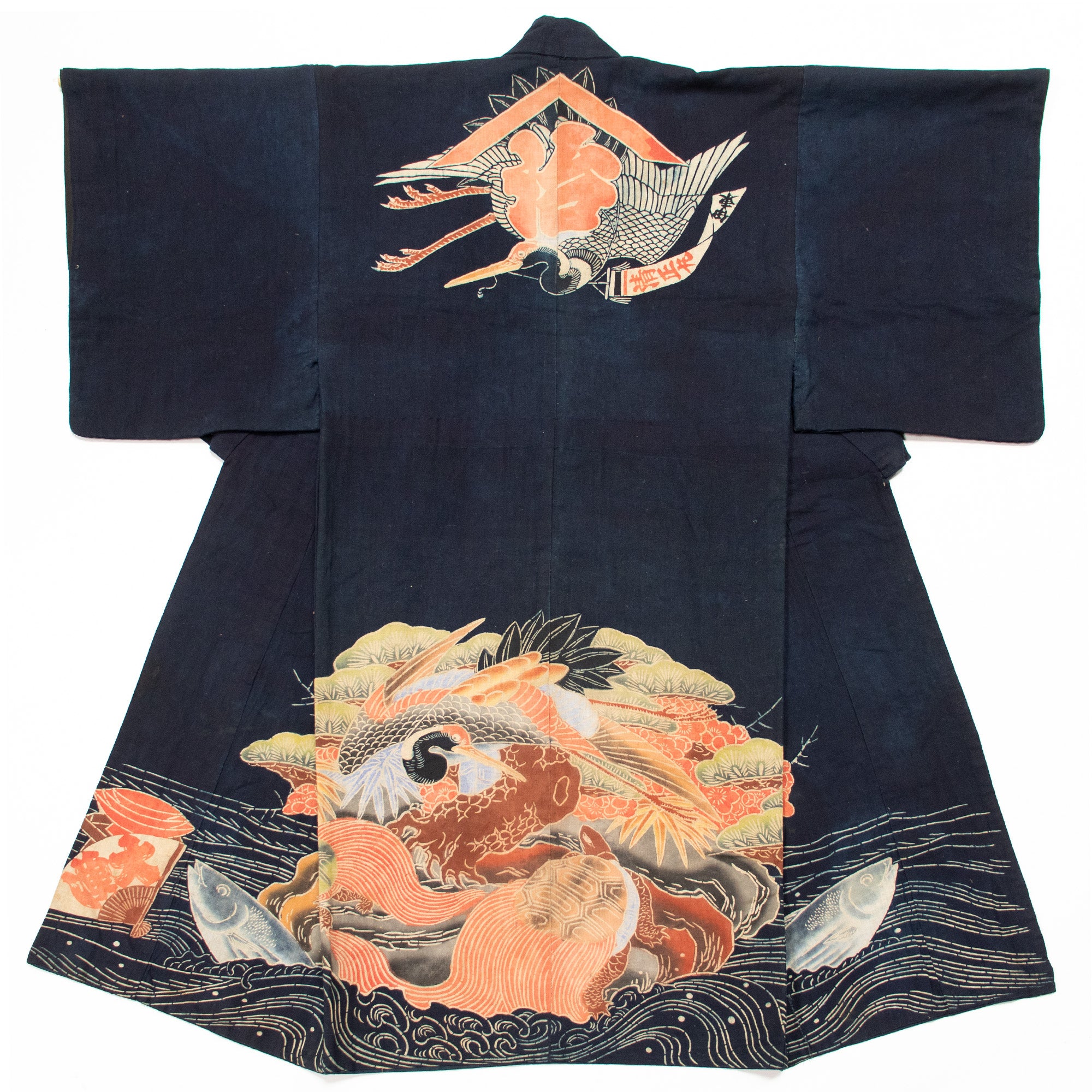 Maiwai Festival Coat for Fisherman with Tsuru-Kame Motif