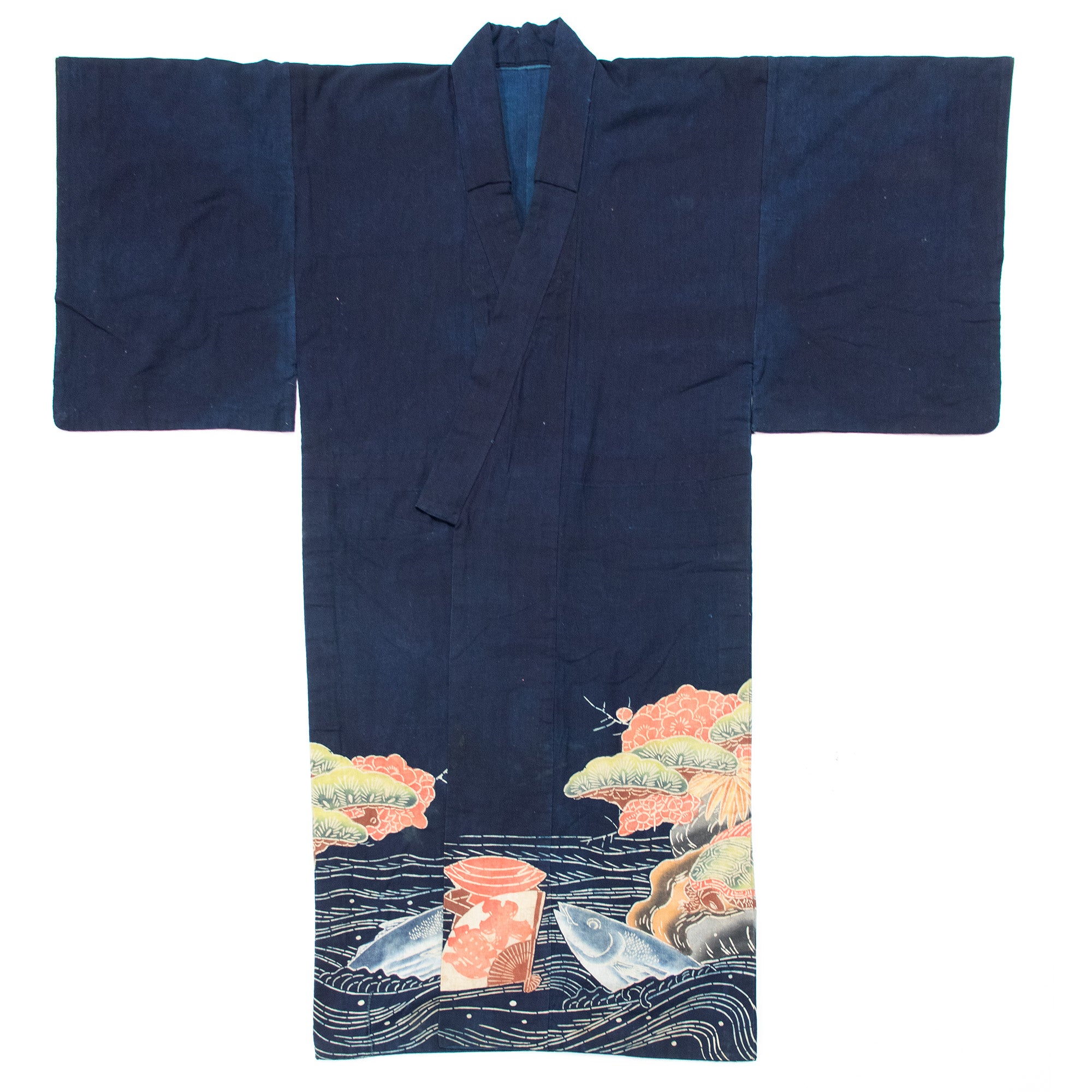 Maiwai Festival Coat for Fisherman with Tsuru-Kame Motif