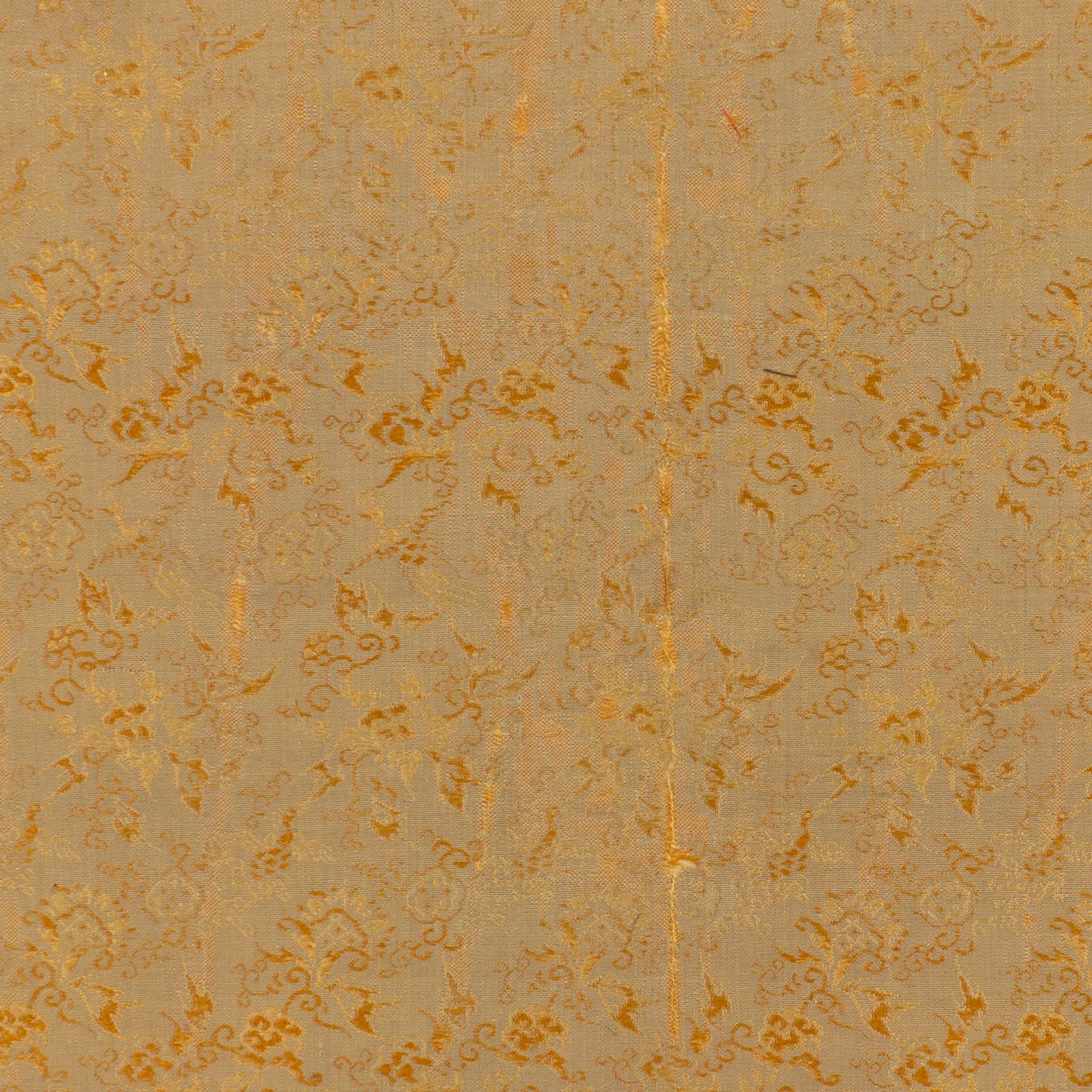 Brocade Silk Textile Fragment 19th Century