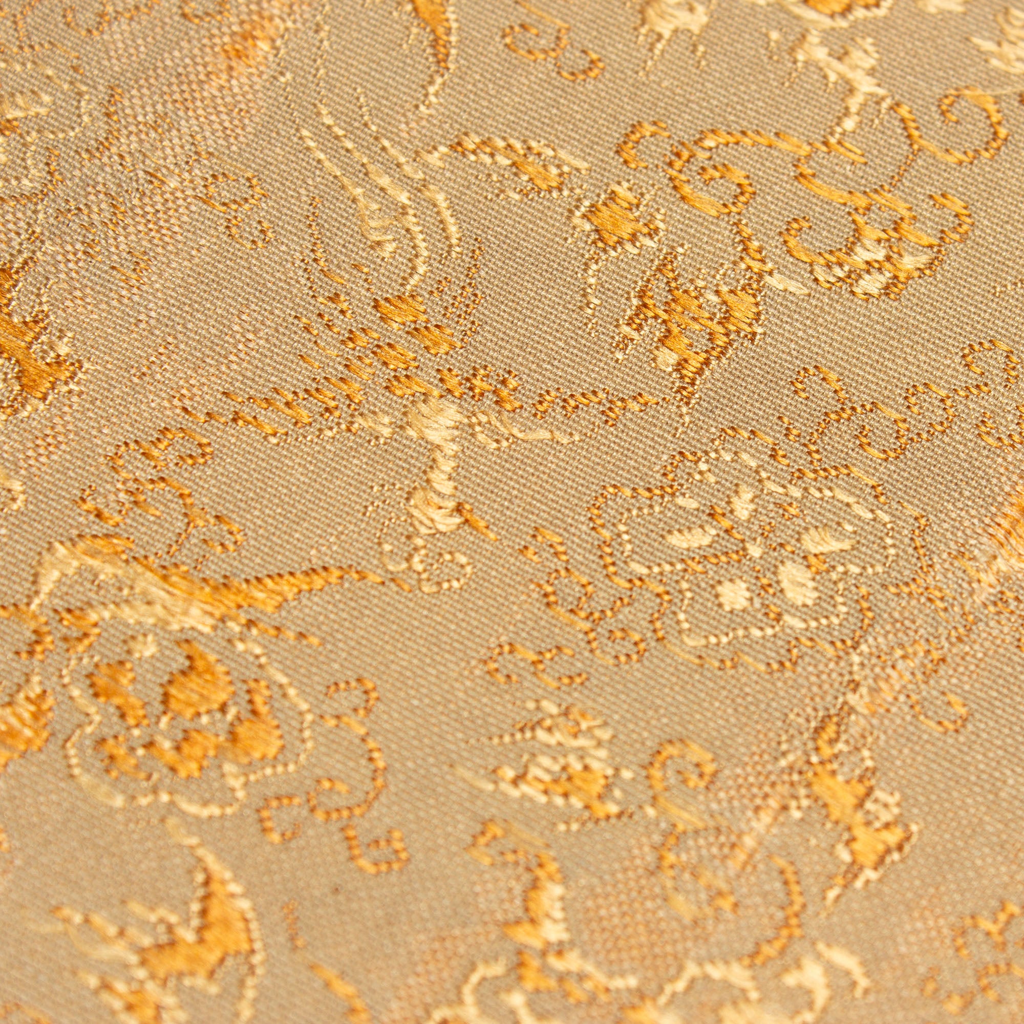 Brocade Silk Textile Fragment 19th Century