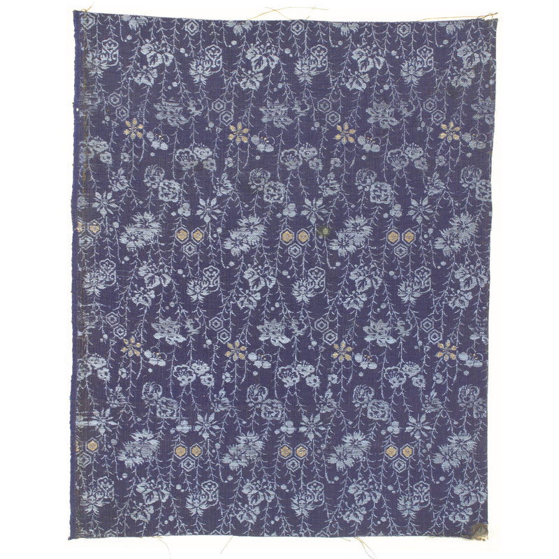 Brocade Silk Textile Fragment 19th Century