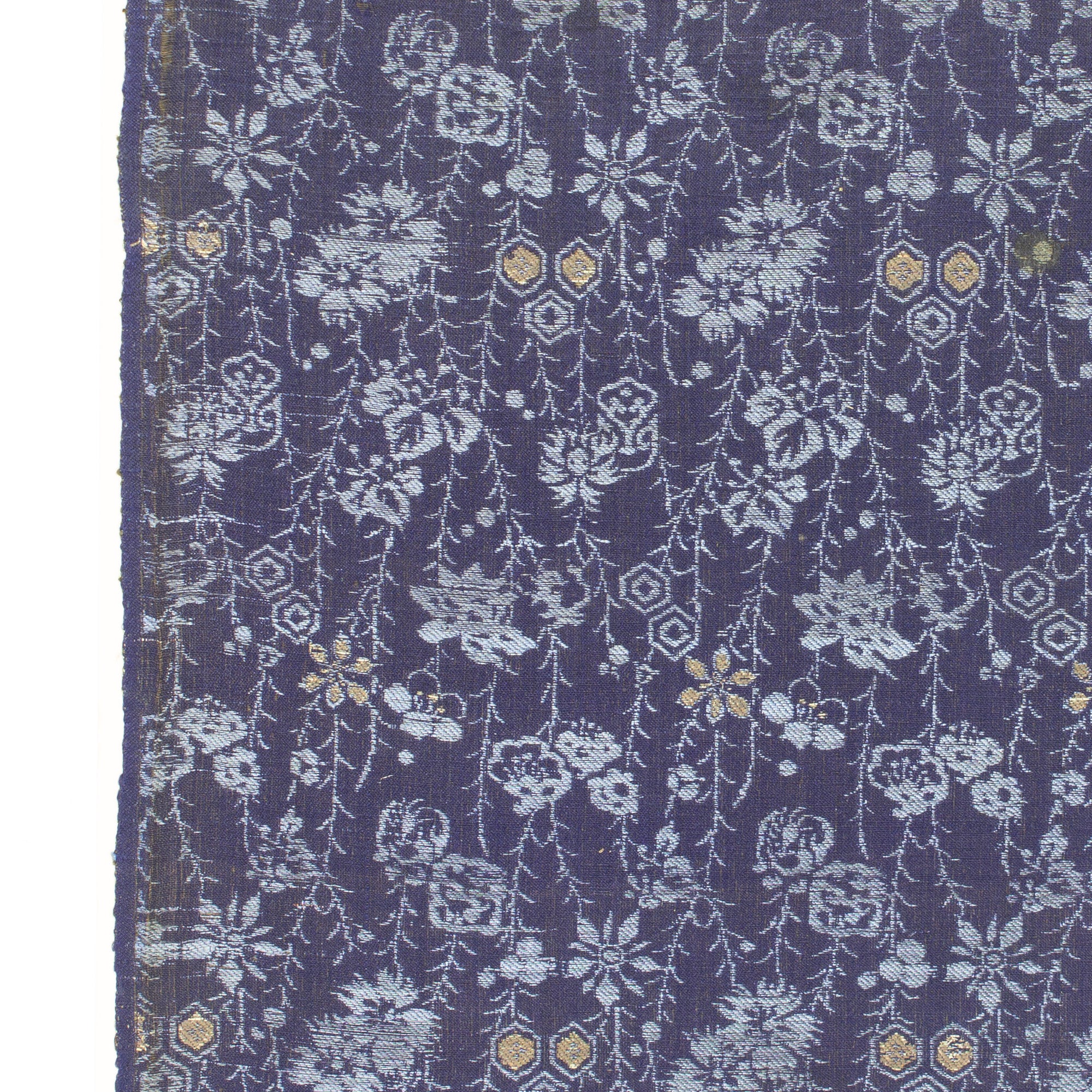 Brocade Silk Textile Fragment 19th Century