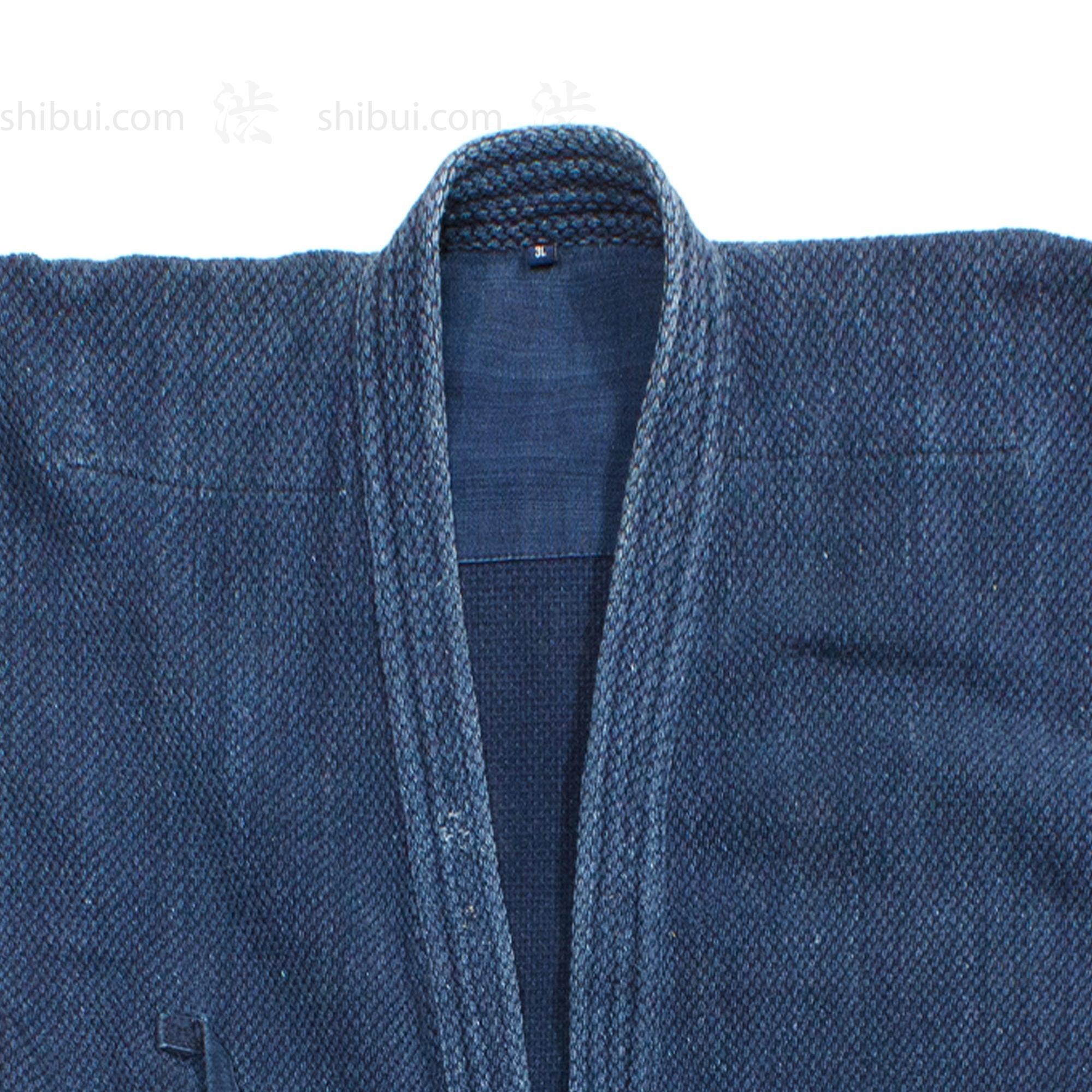 Indigo Dyed Kendo Jacket with Sashiko-Style Stitching