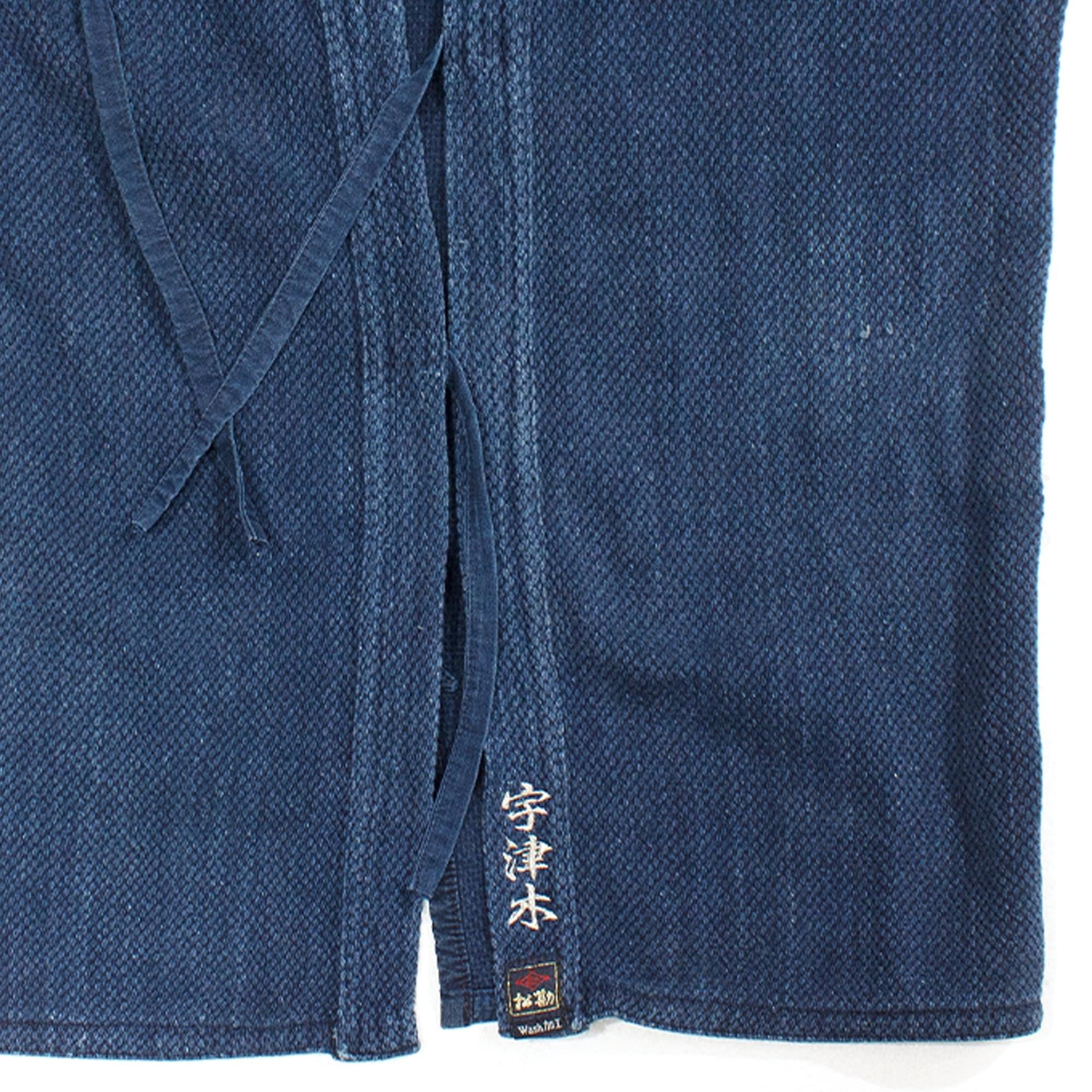 Indigo Dyed Kendo Jacket with Sashiko-Style Stitching