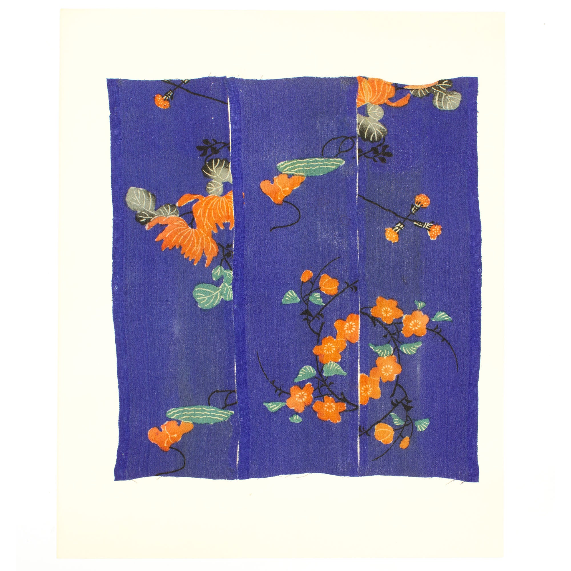 Yuzen Chirimen Meiji Era Silk Textile Fragments