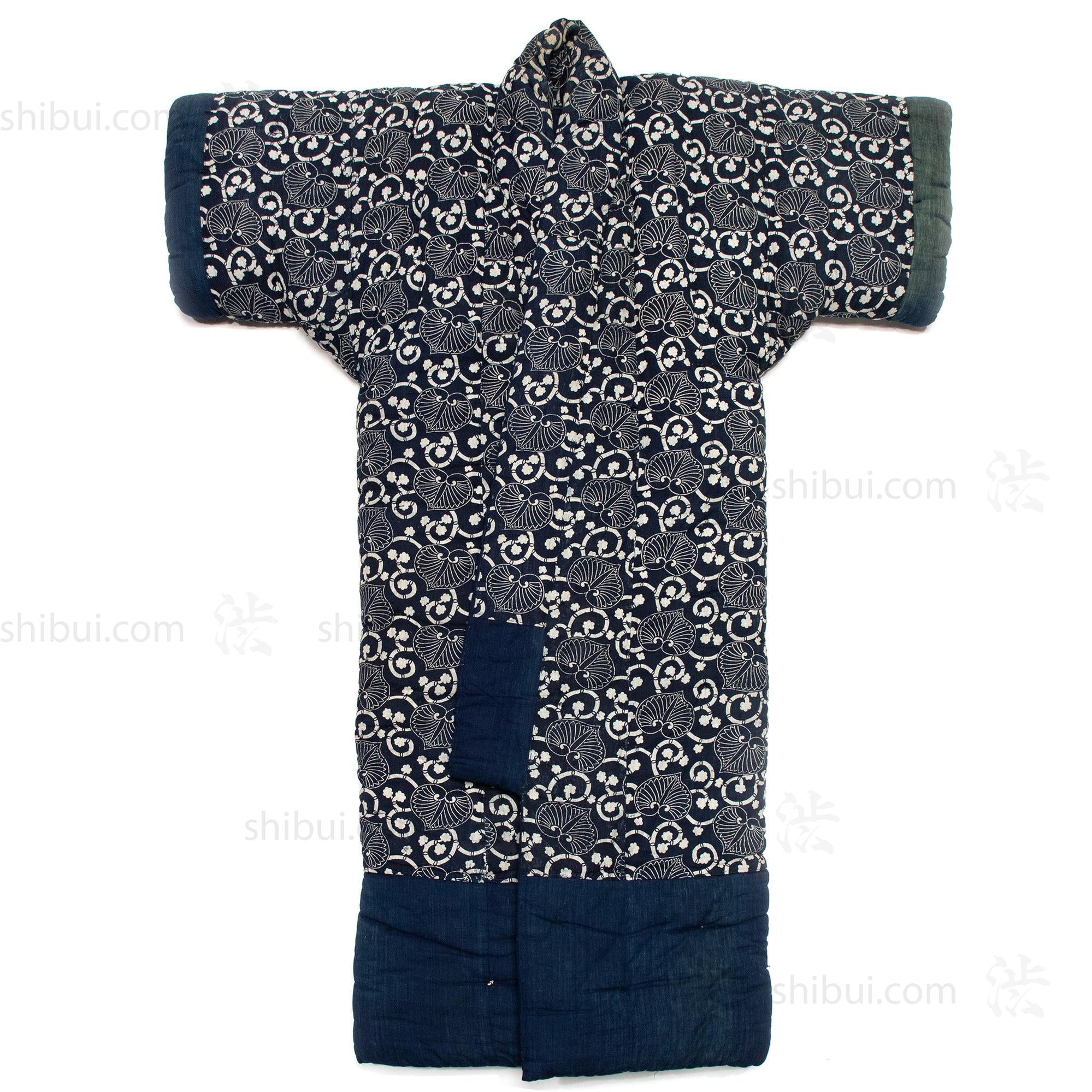 Large Japanese Indigo Cotton Katazome Yogi