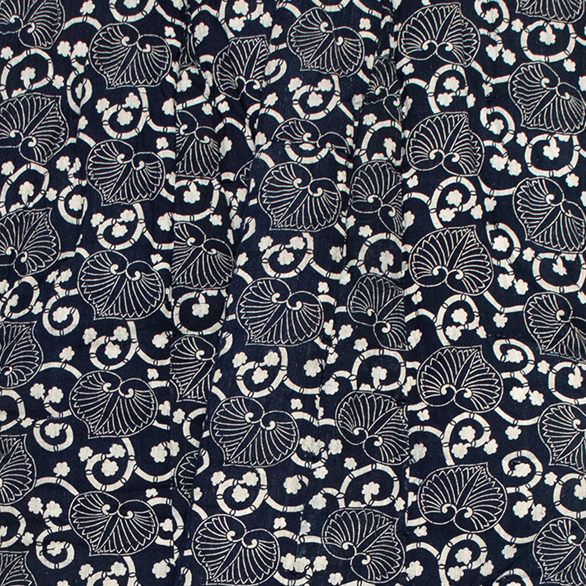 Large Japanese Indigo Cotton Katazome Yogi