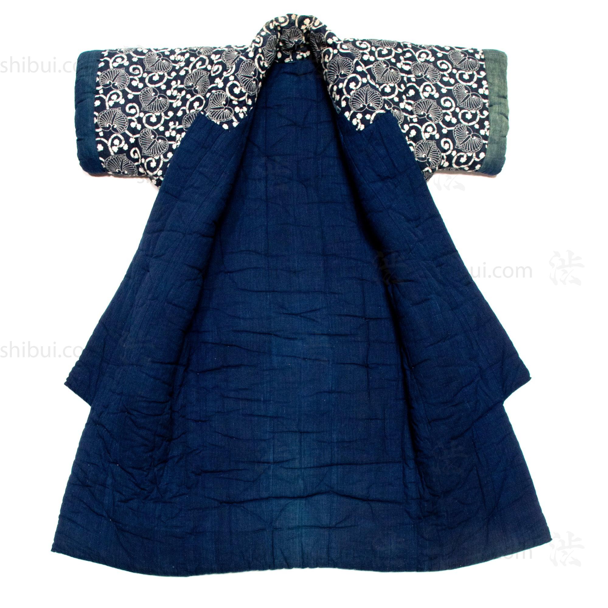 Large Japanese Indigo Cotton Katazome Yogi