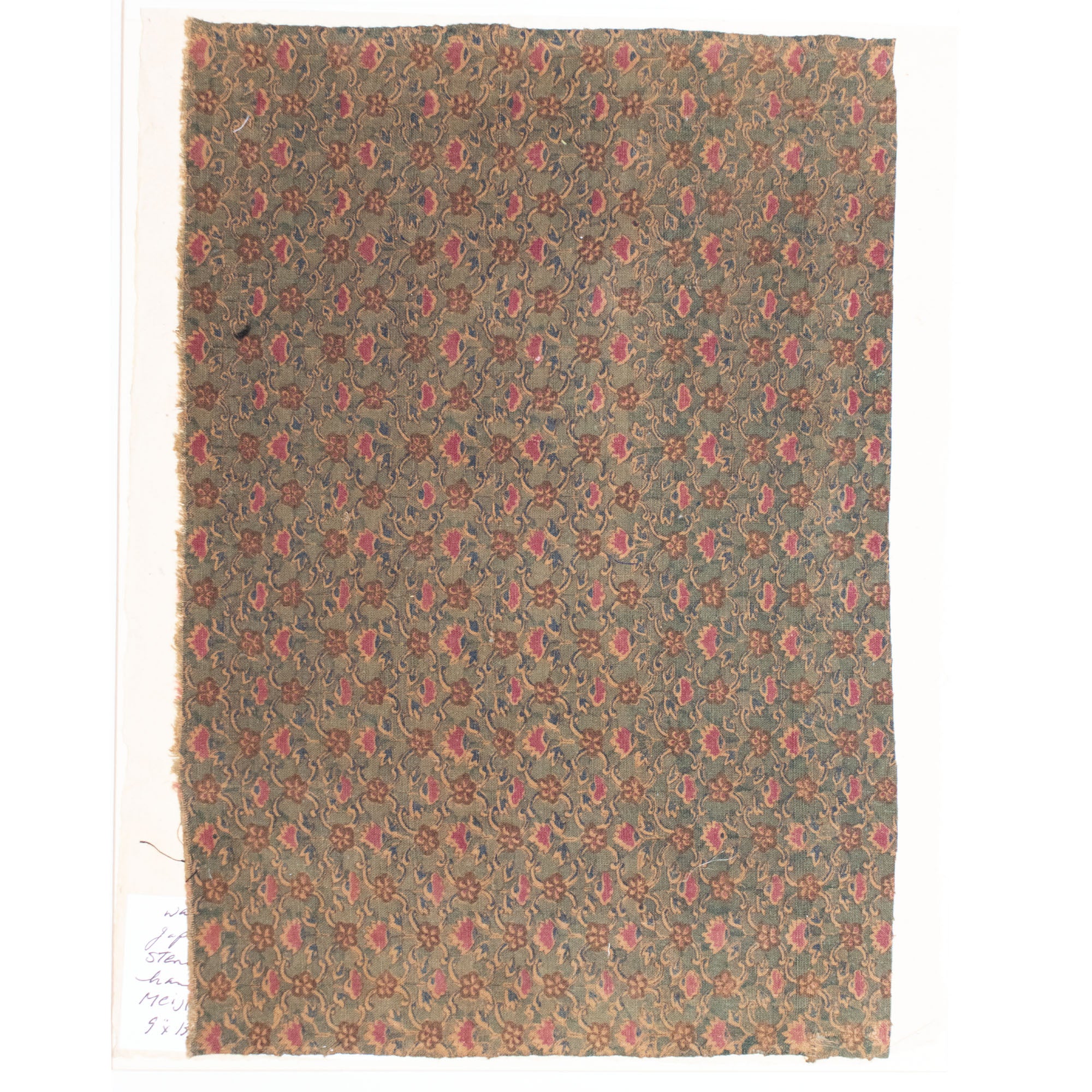 Japanese Meiji Wazasaras Chintz Textile Fragment
