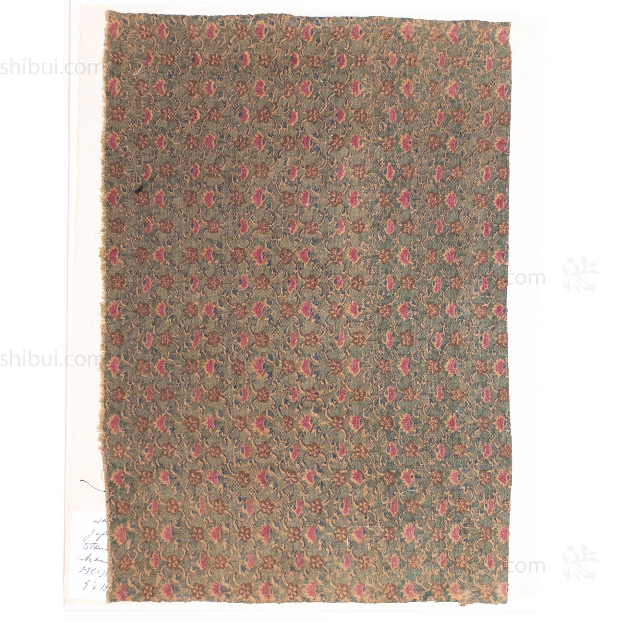 Japanese Meiji Wazasaras Chintz Textile Fragment