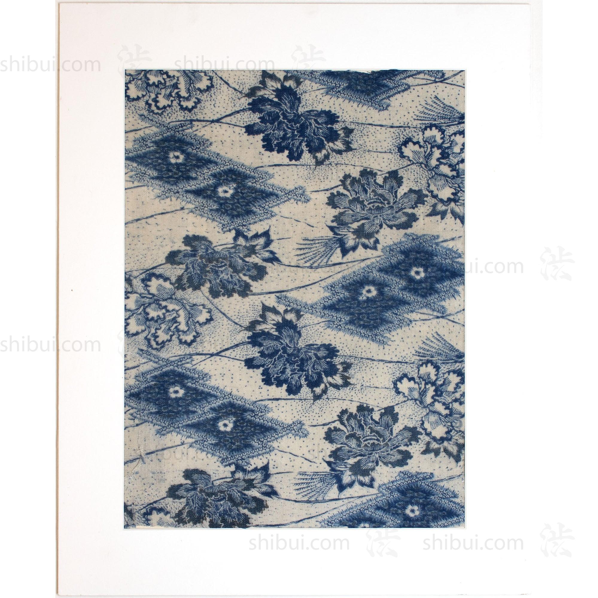Katazome Fragment with Shibori Peony Motif