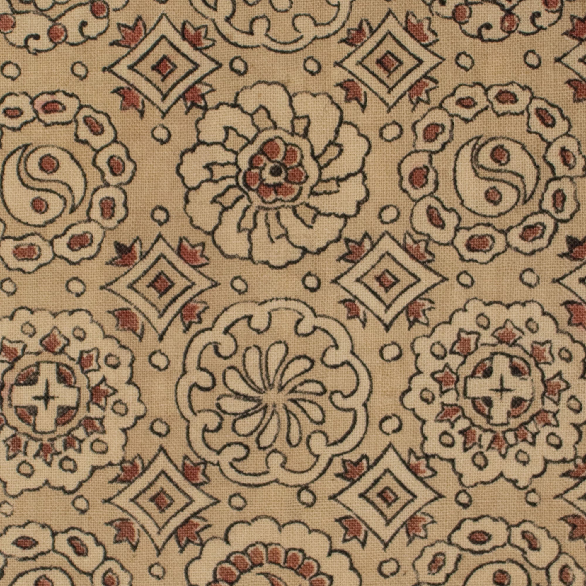 Japanese Meiji Chintz Textile Fragment