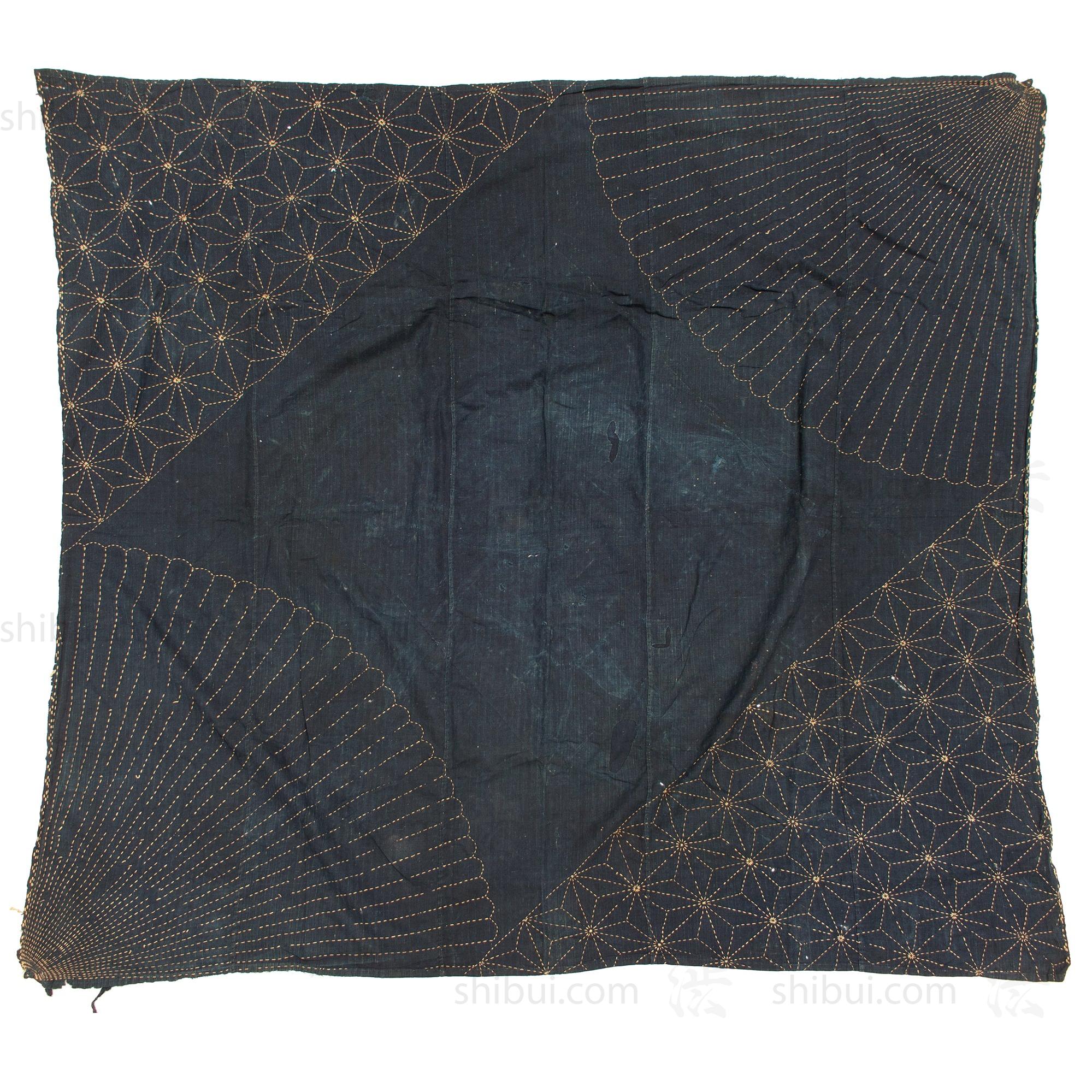 Large Japanese Indigo Dyed and Sashiko Stiched Furoshiki