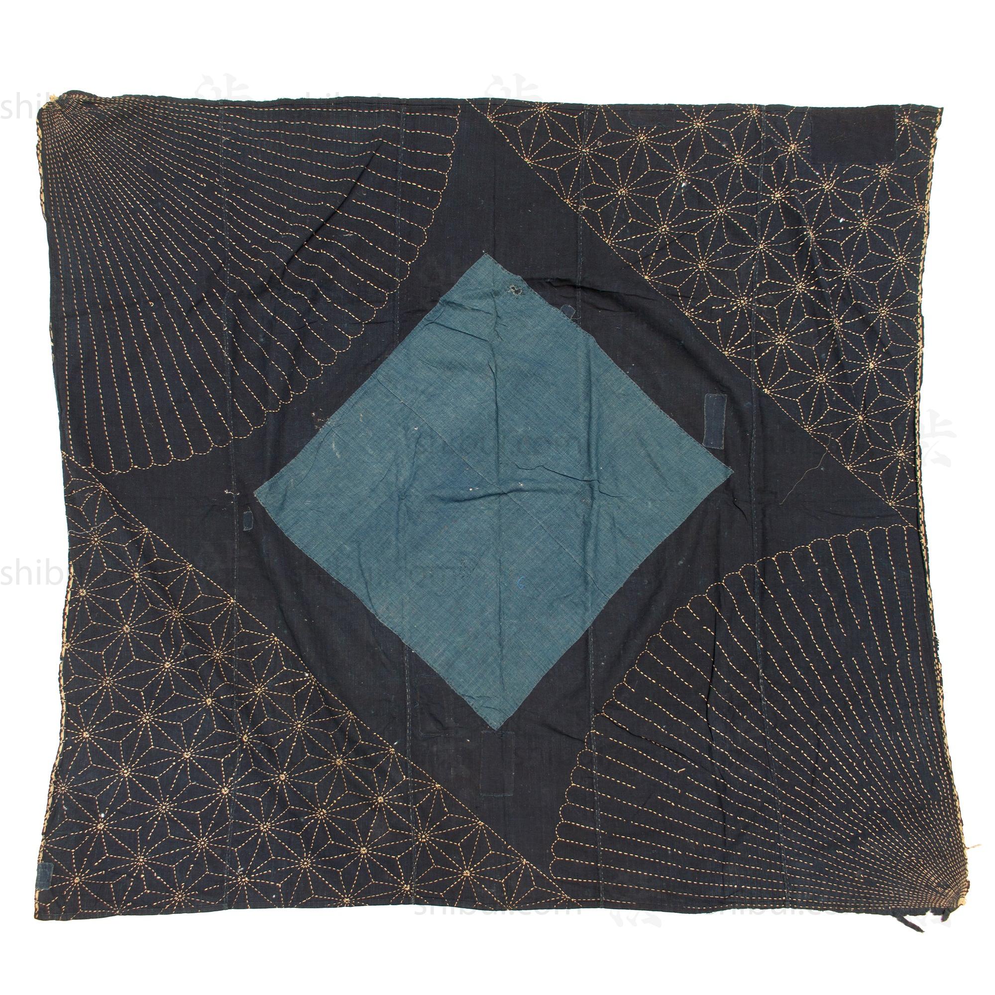 Large Japanese Indigo Dyed and Sashiko Stiched Furoshiki