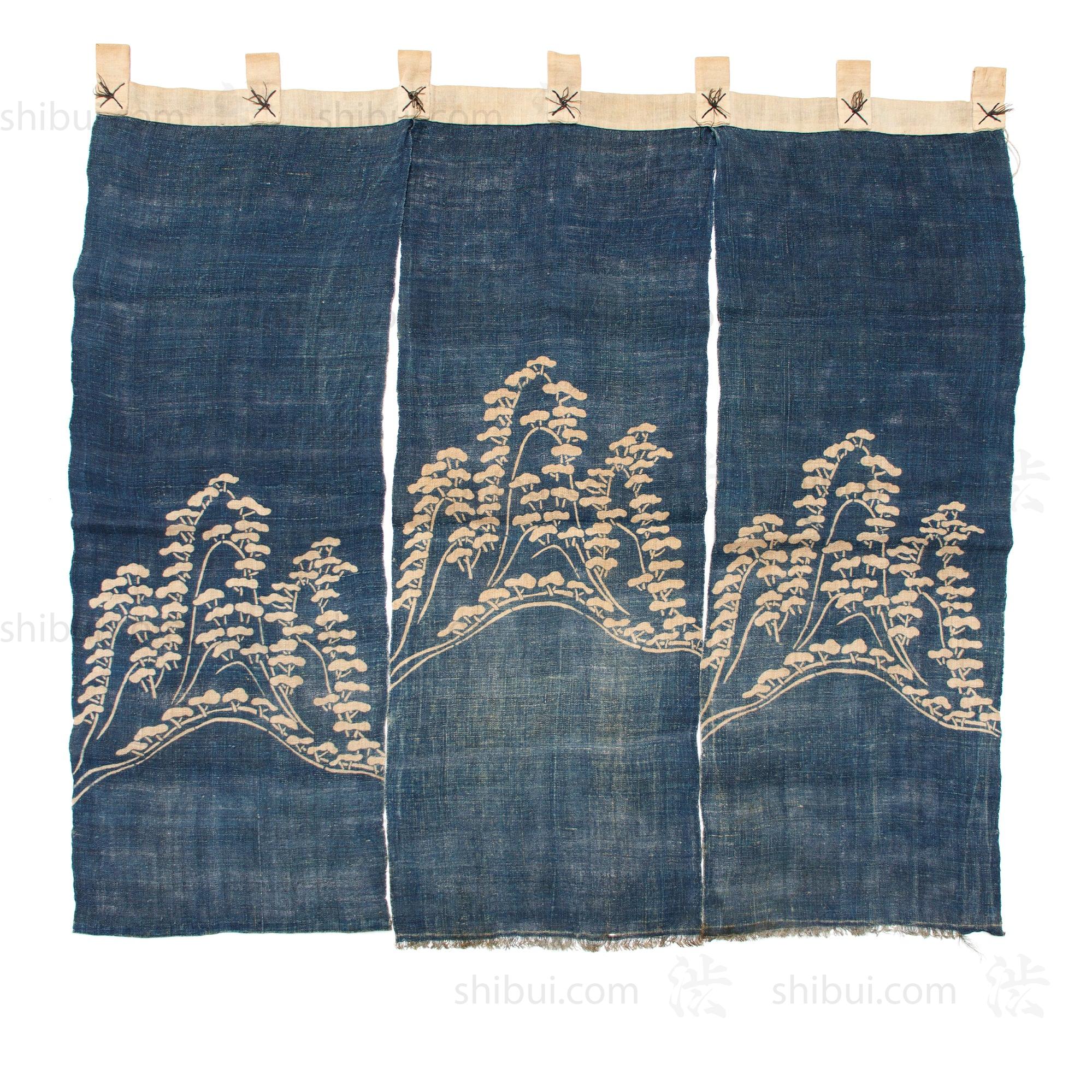 Vintage Japanese Indigo Pine Noren