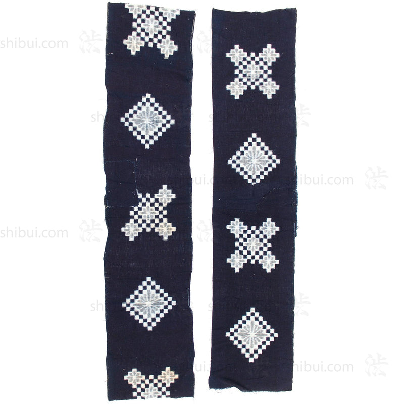 Snowflake Kasuri Textile Fragments | Japanese Indigo Cotton