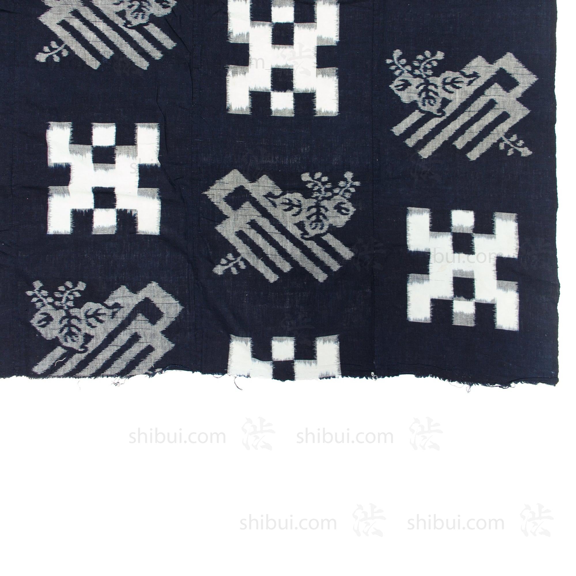 Kiri Leaf Kasuri Sheet | Japanese Indigo Cotton