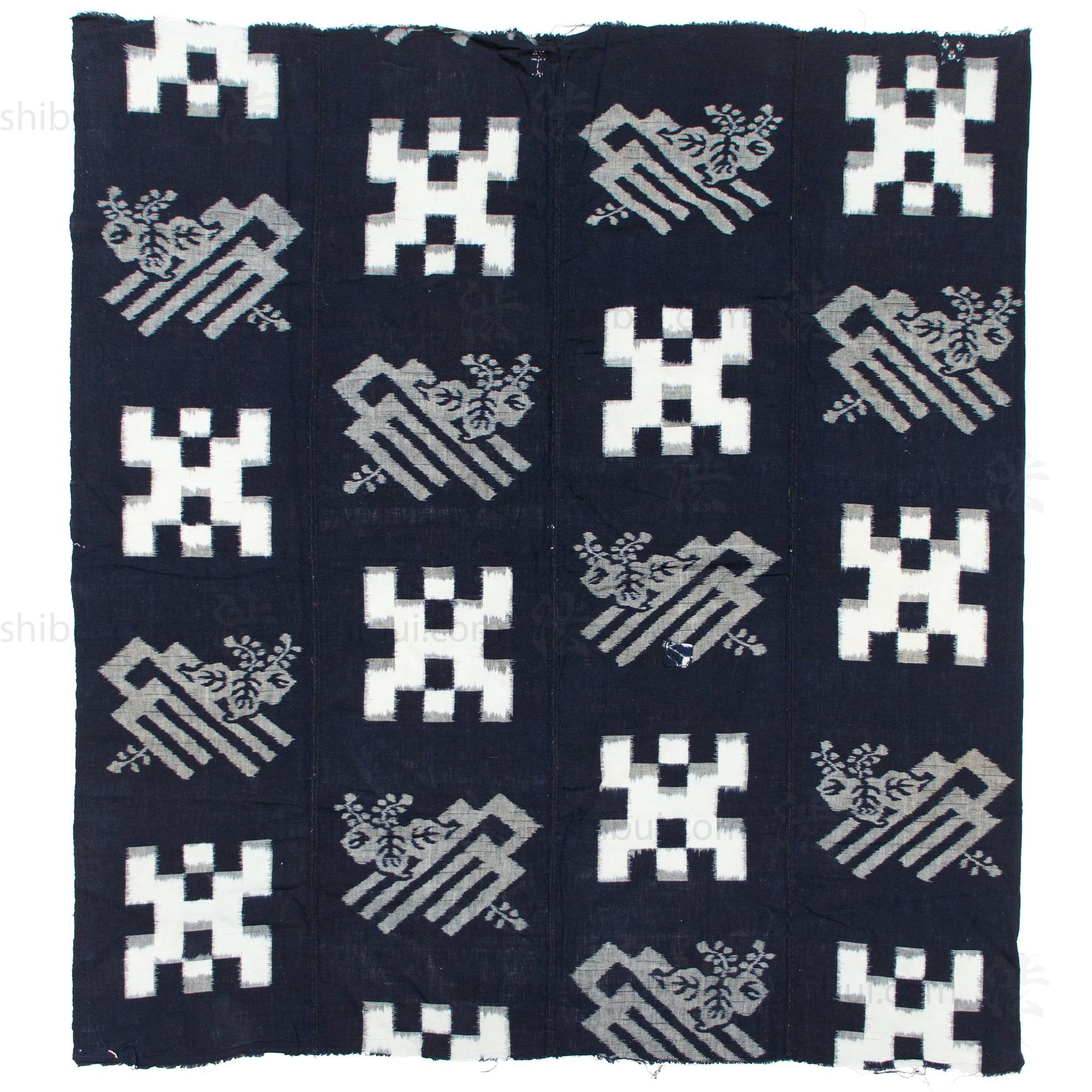 Kiri Leaf Kasuri Sheet | Japanese Indigo Cotton