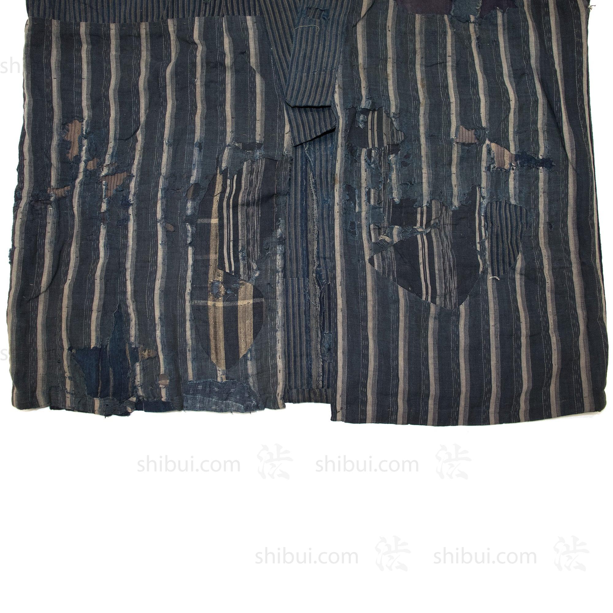 Japanese Boro Indigo Short Shima Coat