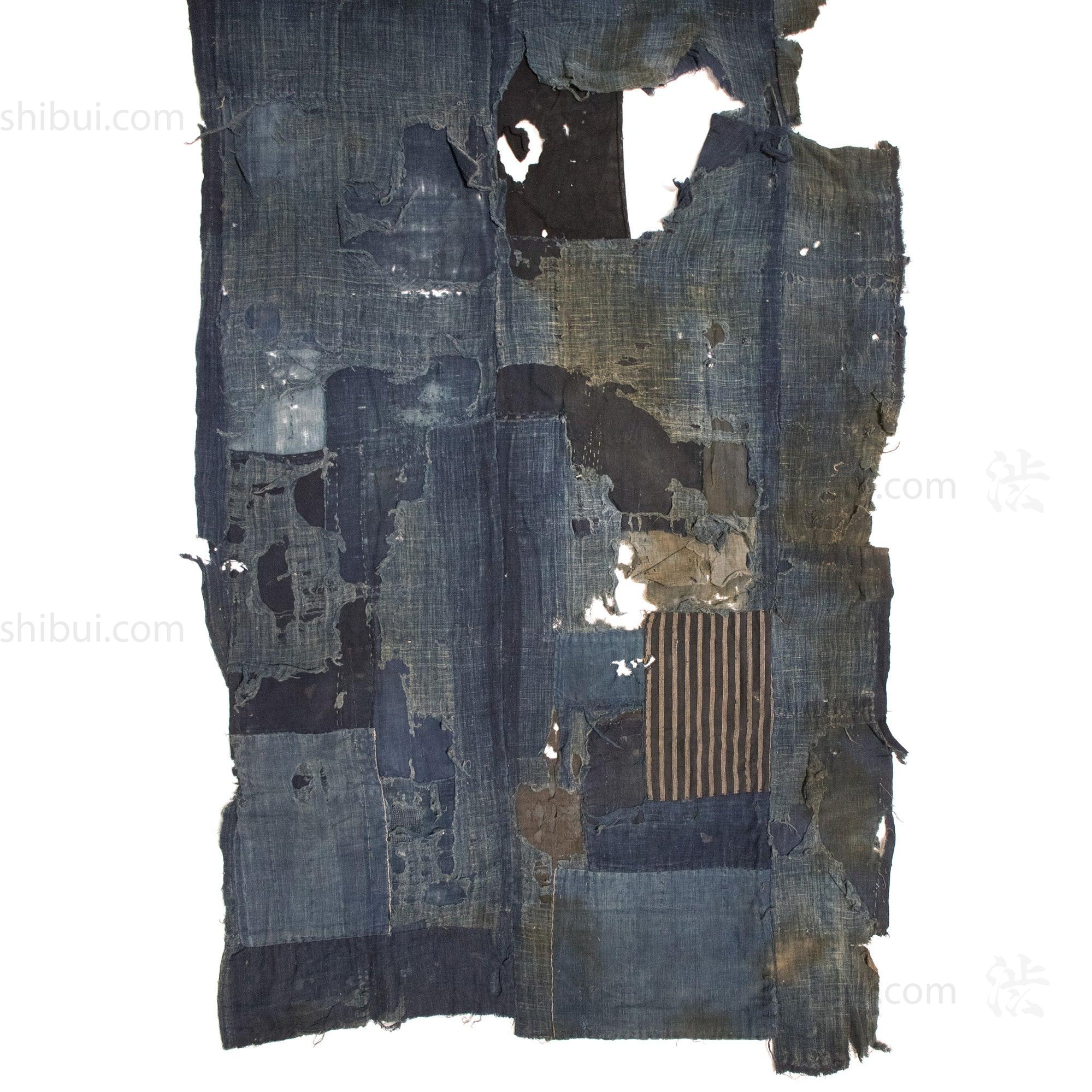 Vintage Japanese Indigo-Dyed Sheet with Boro Patchwork